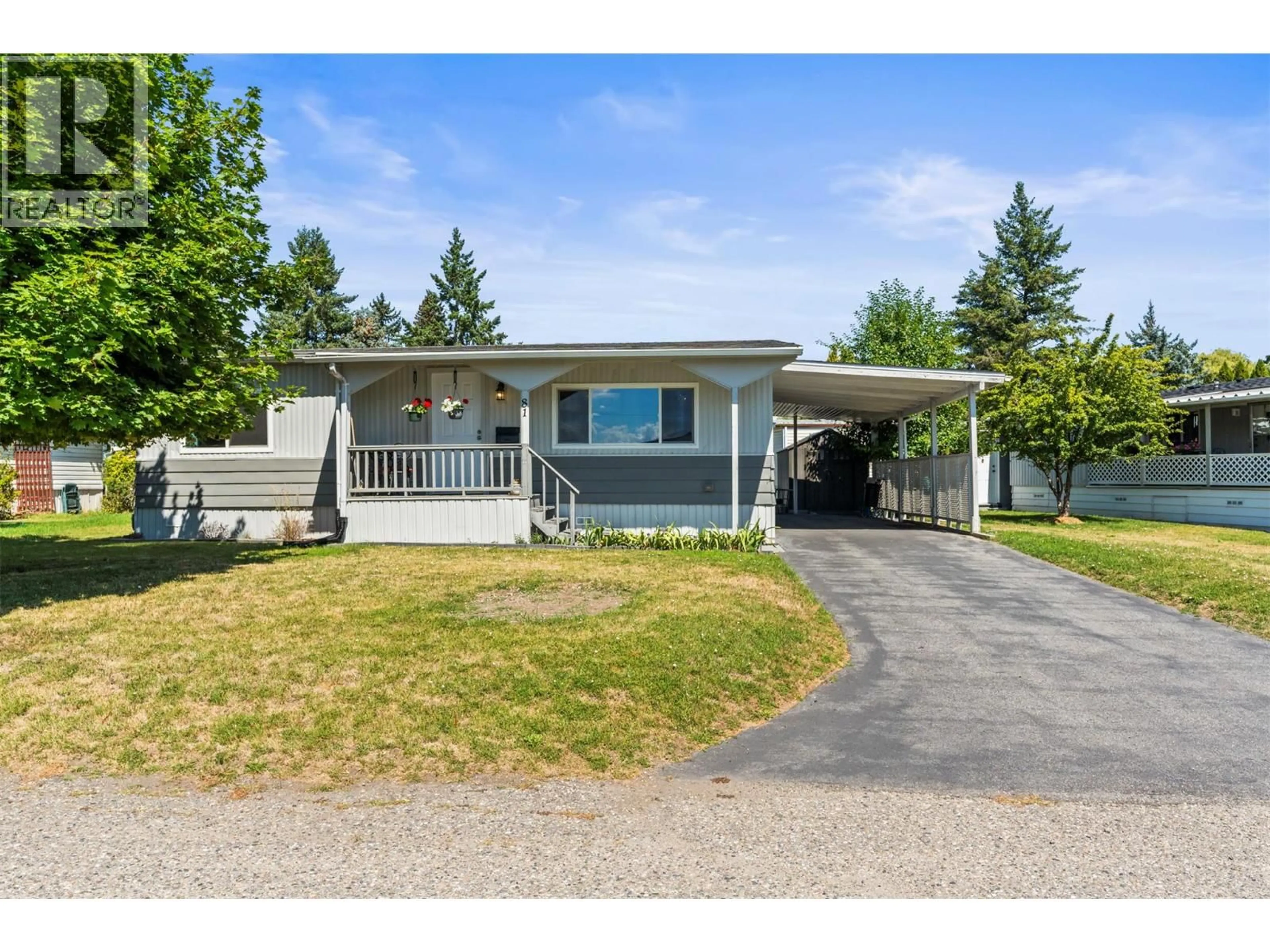 Home with vinyl exterior material, street for 81 - 5484 25 AVENUE, Vernon British Columbia V1T7A8