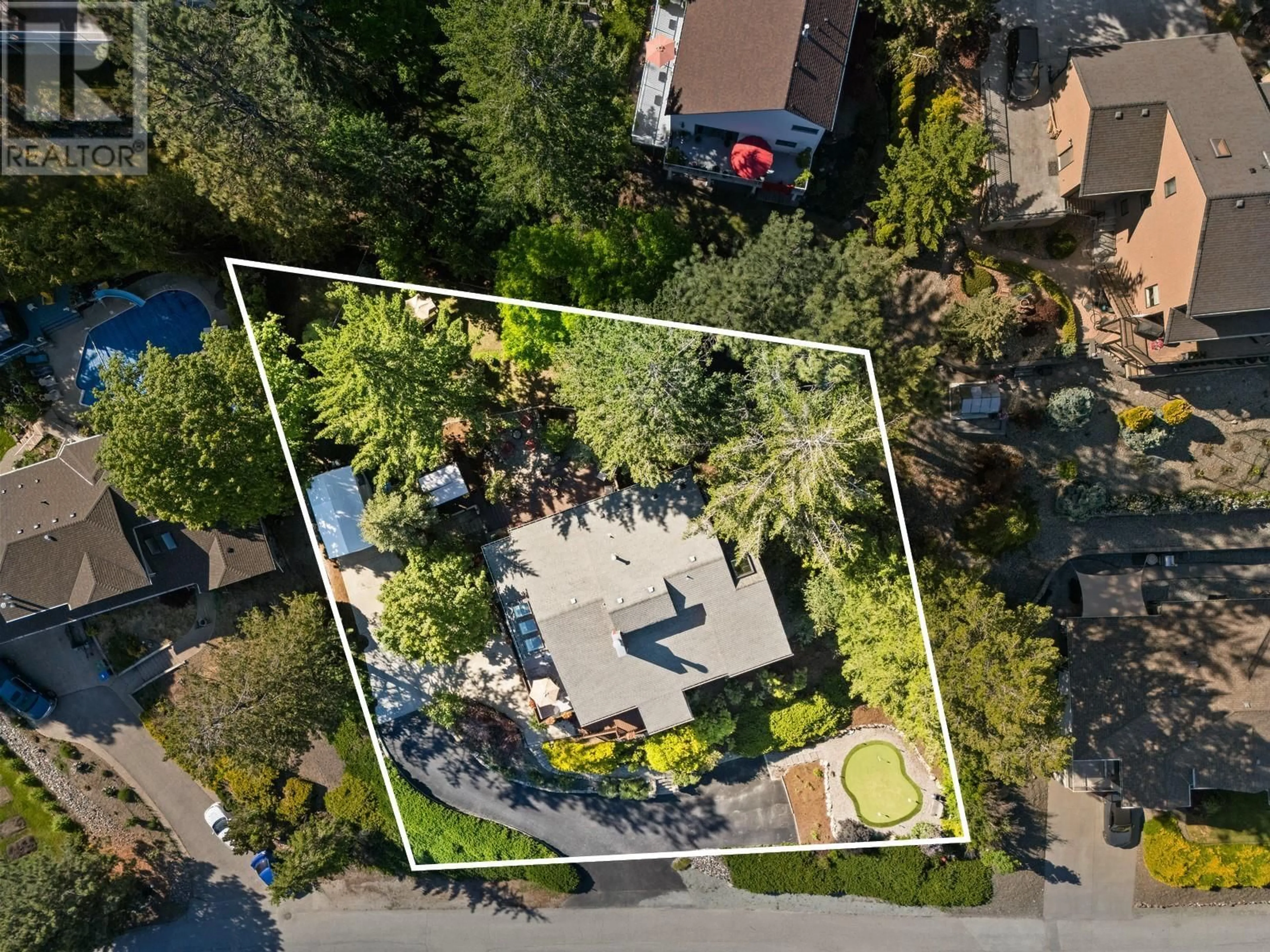 A pic from outside/outdoor area/front of a property/back of a property/a pic from drone, street for 1532 KLEIN ROAD, West Kelowna British Columbia V1Z3H5