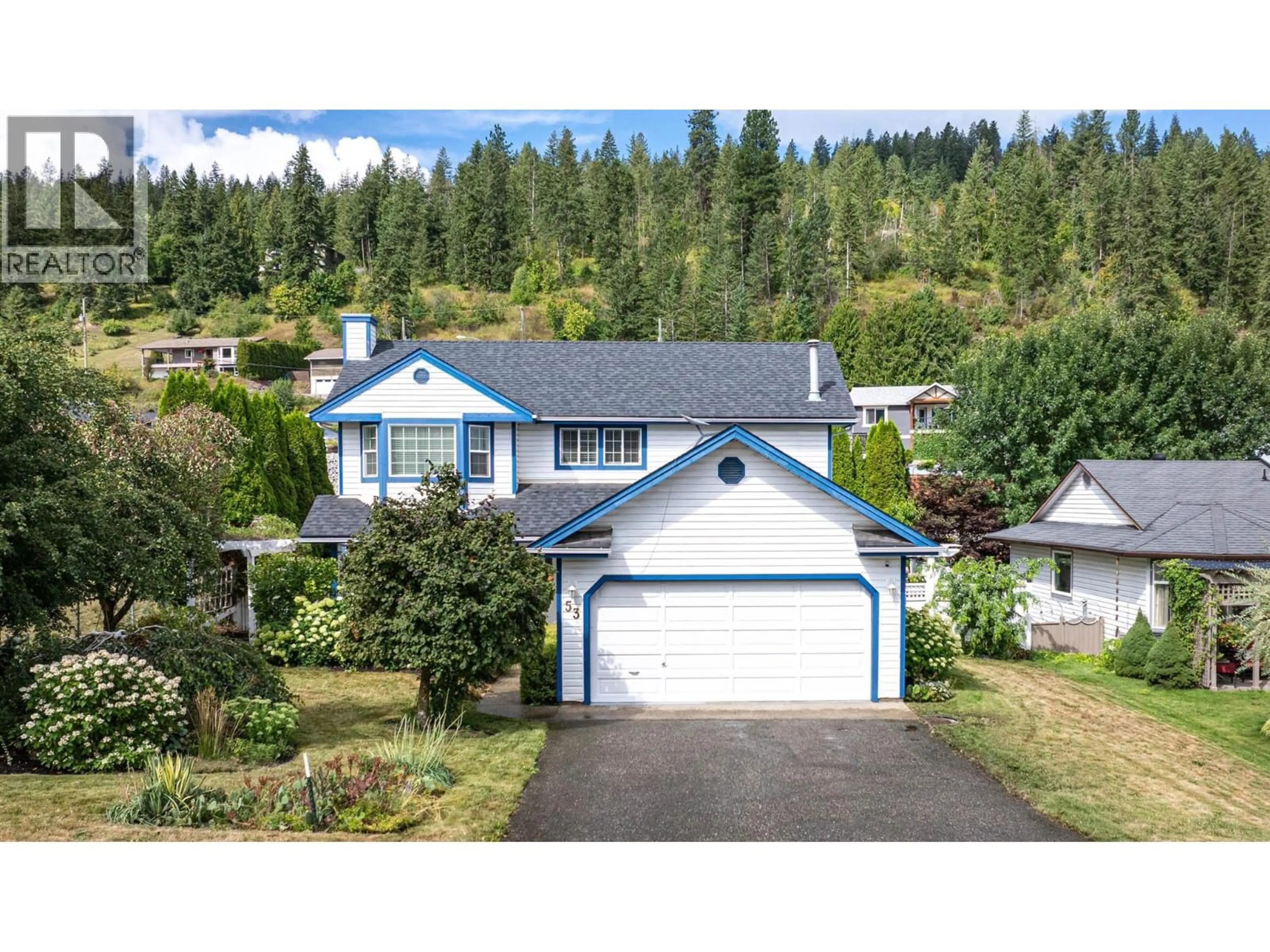 A pic from outside/outdoor area/front of a property/back of a property/a pic from drone, street for 53 PRESTON CRESCENT, Enderby British Columbia V4Y4C5