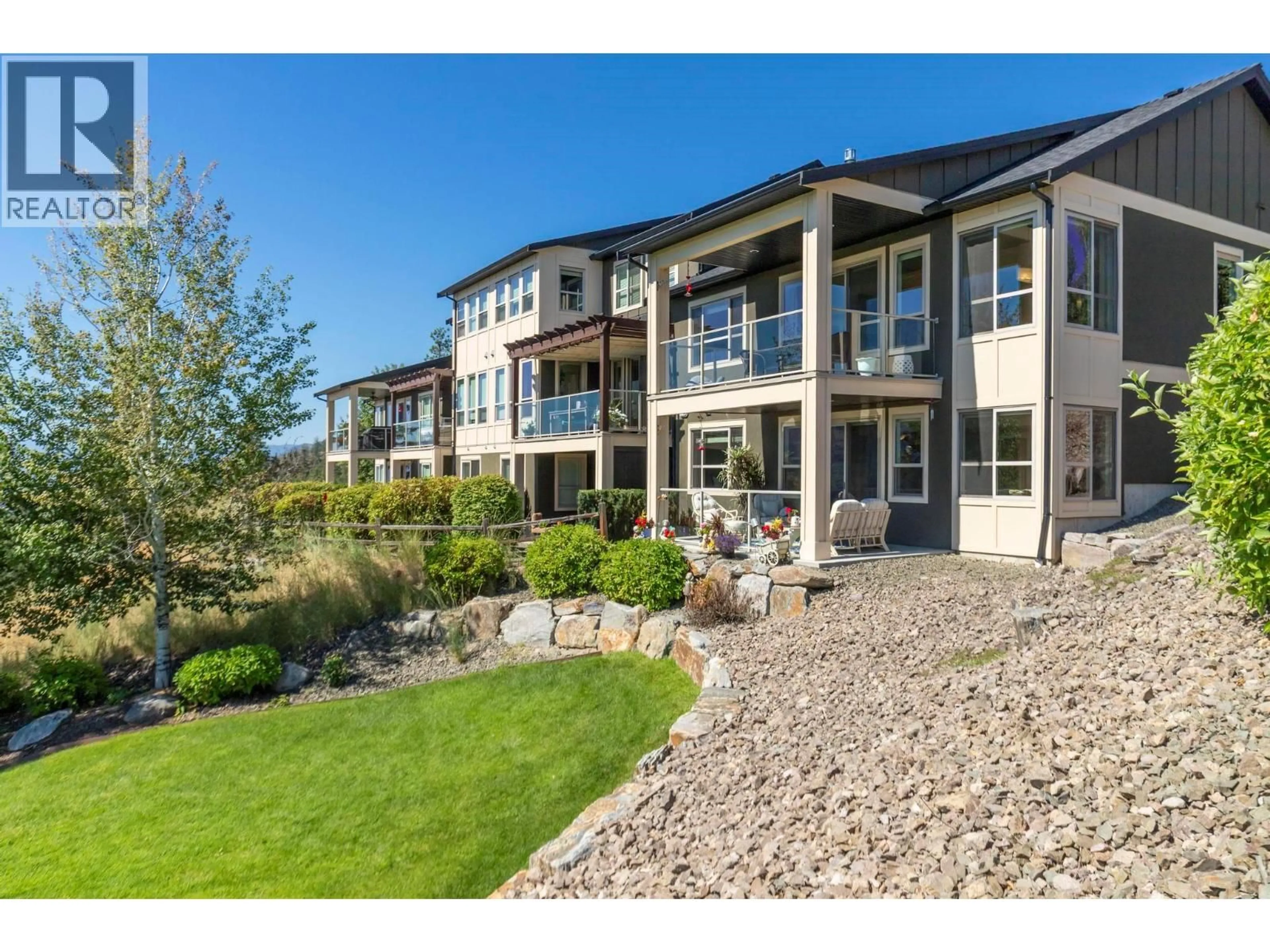 A pic from outside/outdoor area/front of a property/back of a property/a pic from drone, water/lake/river/ocean view for 11 - 1870 ROSEALEE LANE, West Kelowna British Columbia V1Z4E5