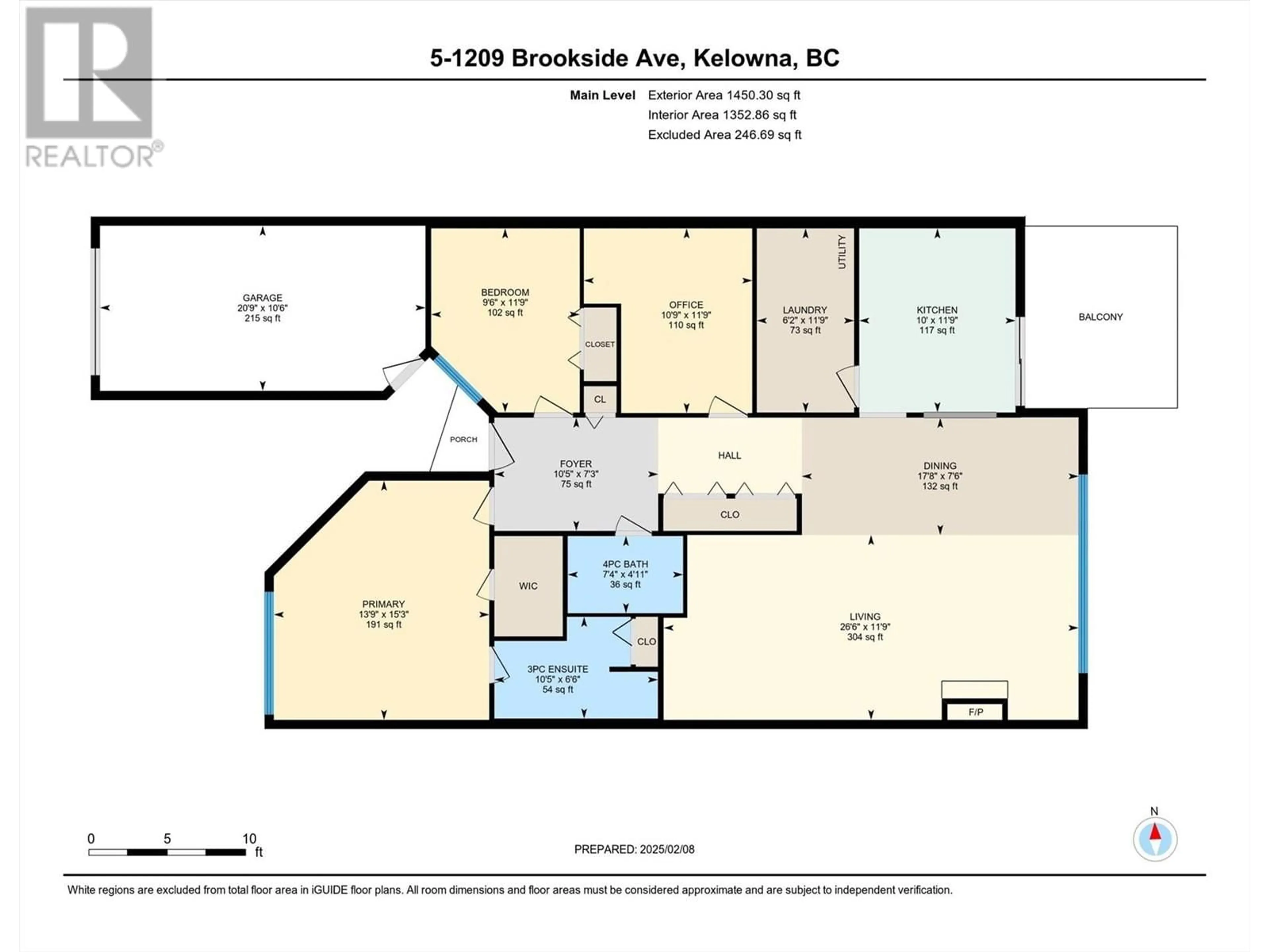 Floor plan for 5 - 1209 BROOKSIDE AVENUE, Kelowna British Columbia V1Y5T5