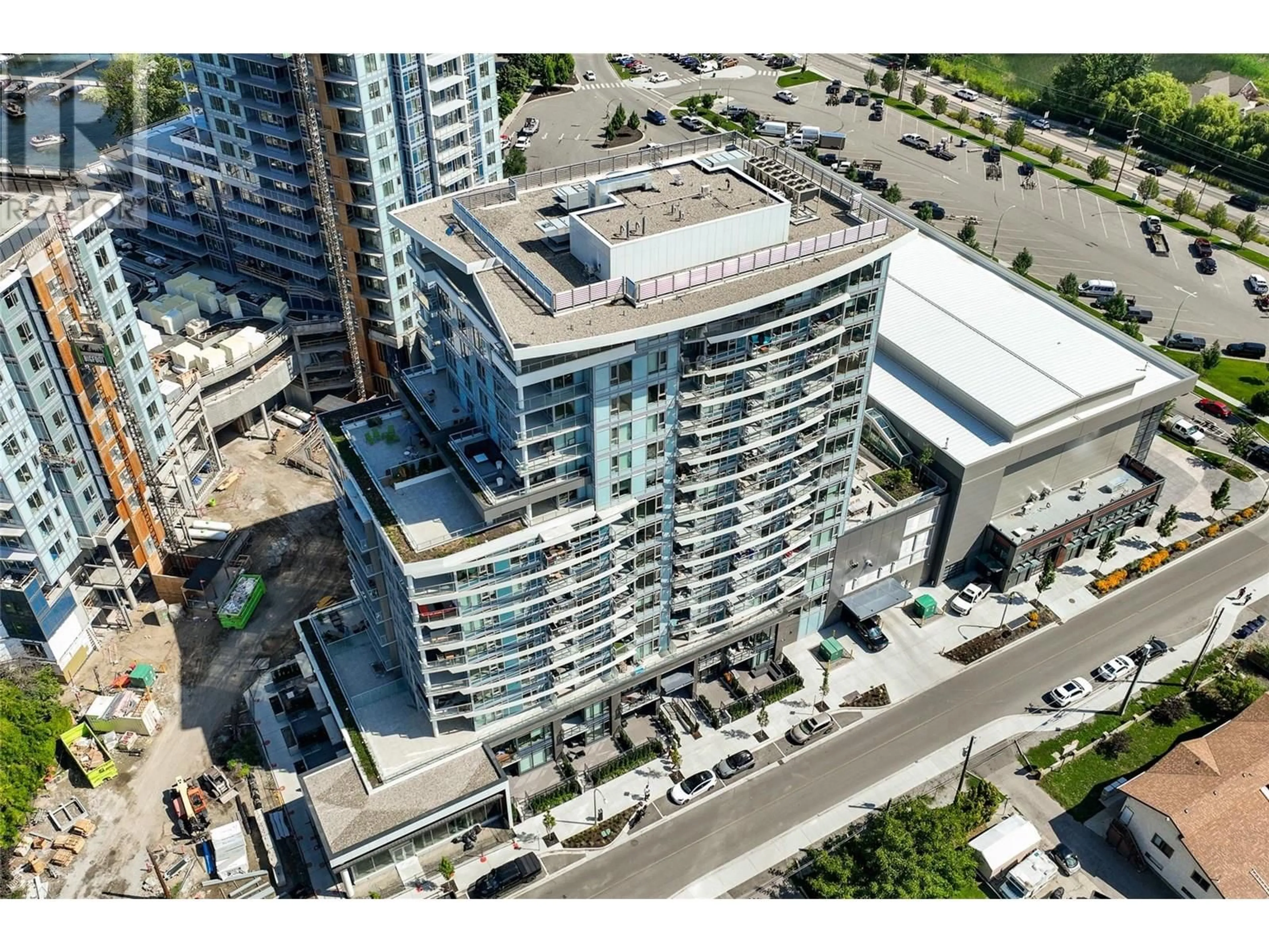 A pic from outside/outdoor area/front of a property/back of a property/a pic from drone, city buildings view from balcony for 811 - 3699 CAPOZZI ROAD, Kelowna British Columbia V1W0G3