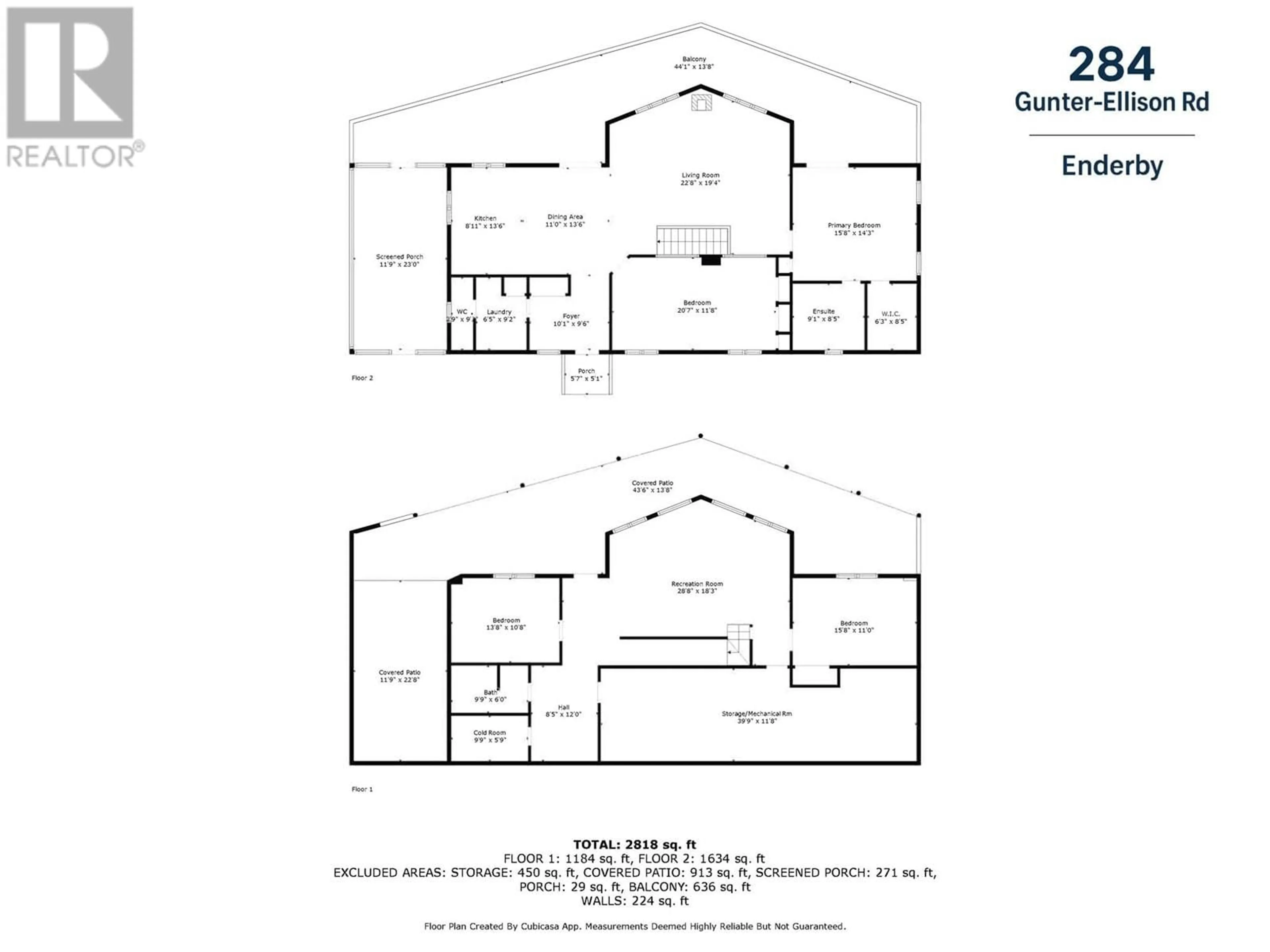 Floor plan for 284 GUNTER-ELLISON ROAD, Enderby British Columbia V4Y4L9