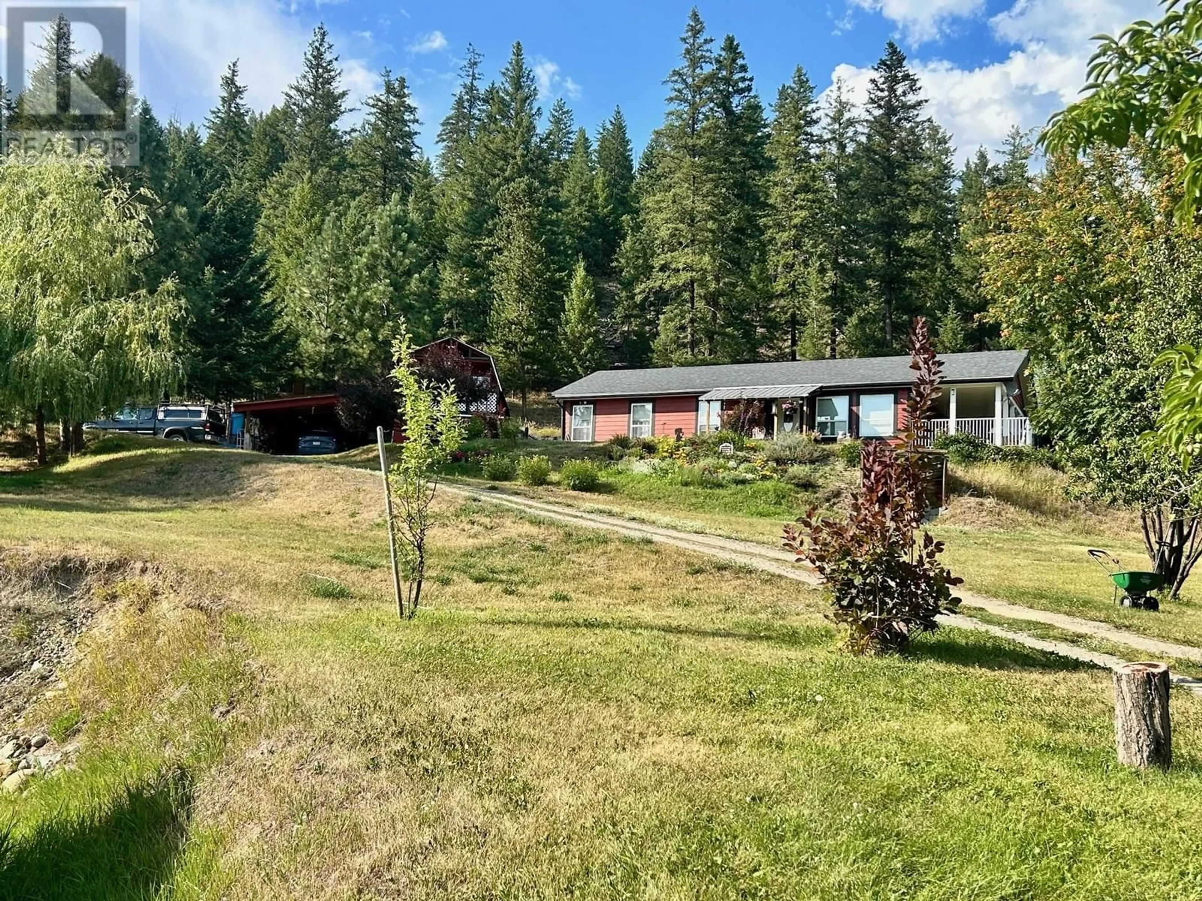 A pic from outside/outdoor area/front of a property/back of a property/a pic from drone, forest/trees view for 777 LEONIE CREEK ROAD, Barriere British Columbia V0E1E0