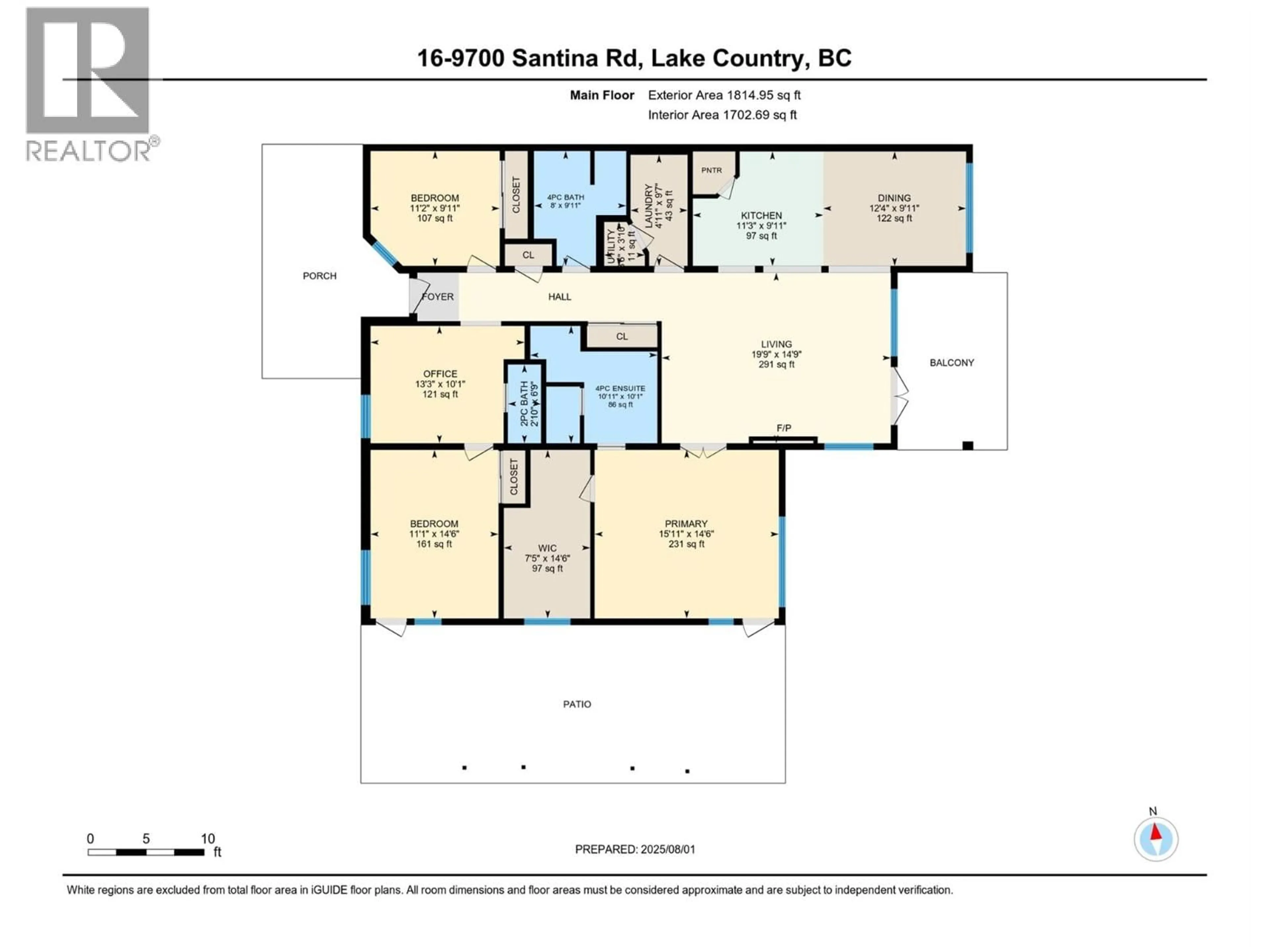 Floor plan for 16 - 9700 SANTINA ROAD, Lake Country British Columbia V4V0B1