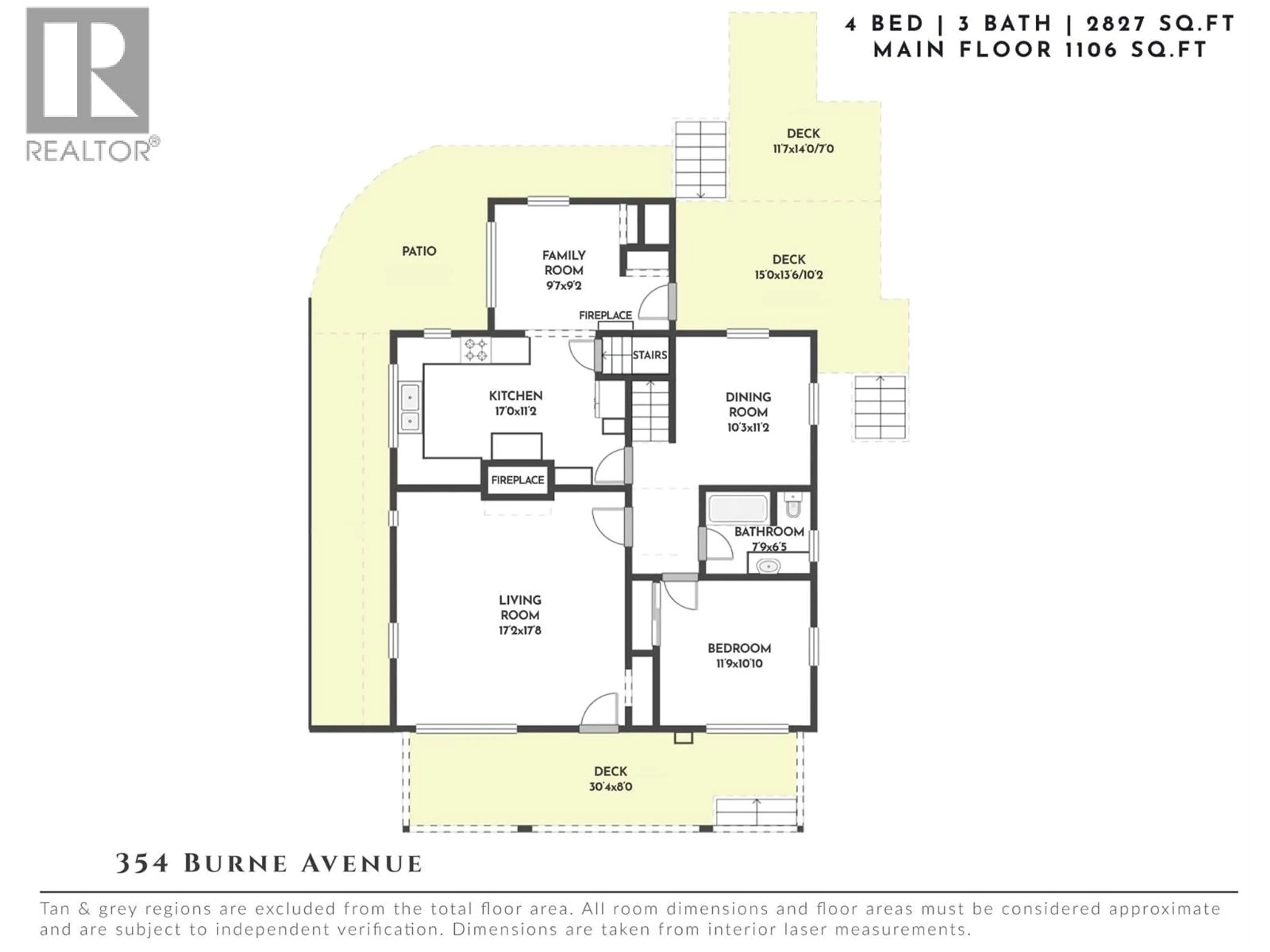 Floor plan for 354 BURNE AVENUE, Kelowna British Columbia V1Y5P1