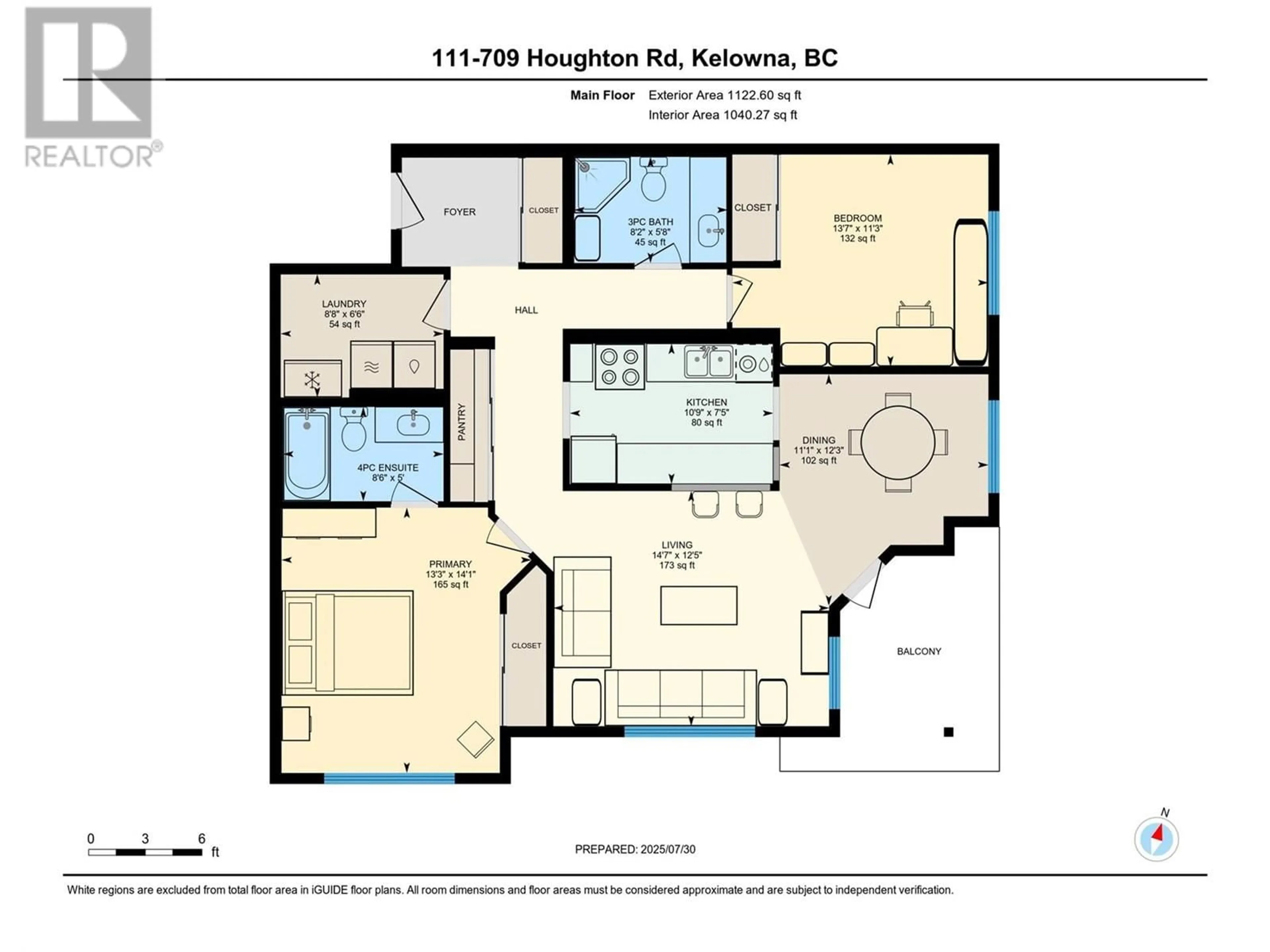 Floor plan for 111 - 709 HOUGHTON ROAD, Kelowna British Columbia V1X7J7