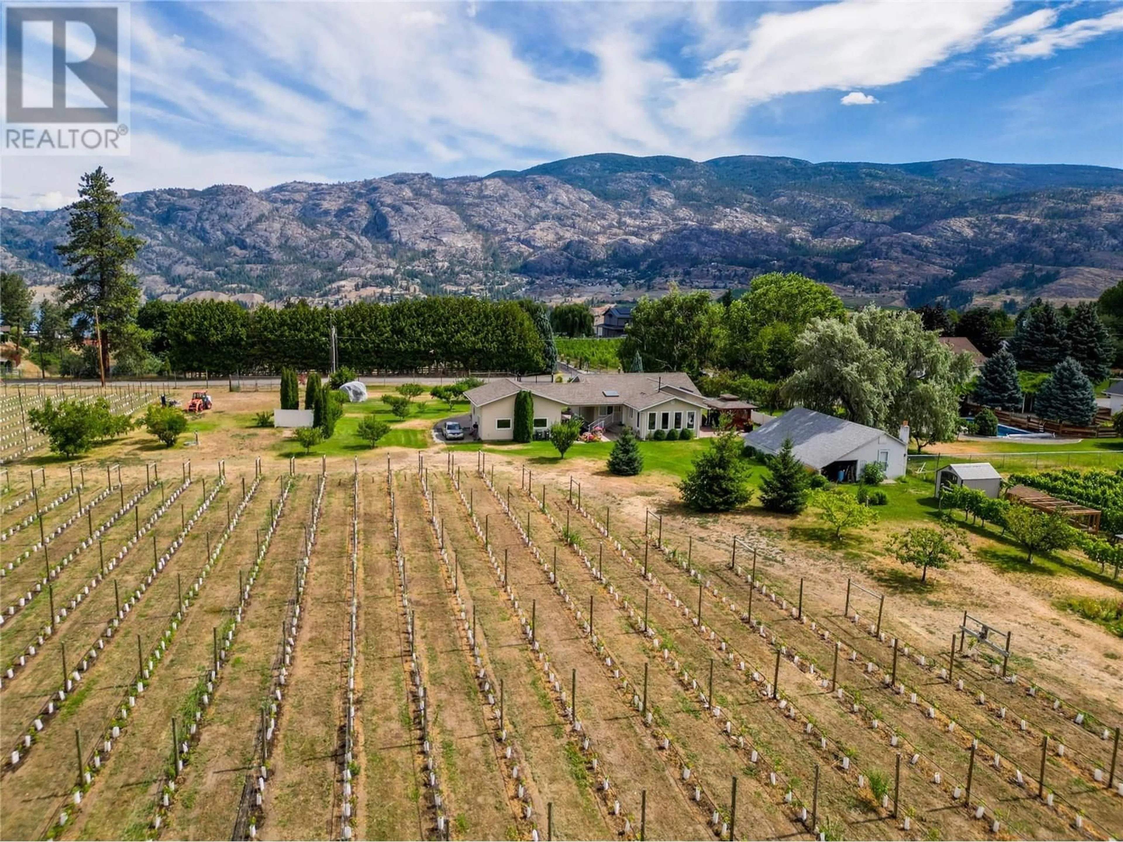 A pic from outside/outdoor area/front of a property/back of a property/a pic from drone, mountain view for 232 LINDEN AVENUE, Kaleden British Columbia V0H1K0