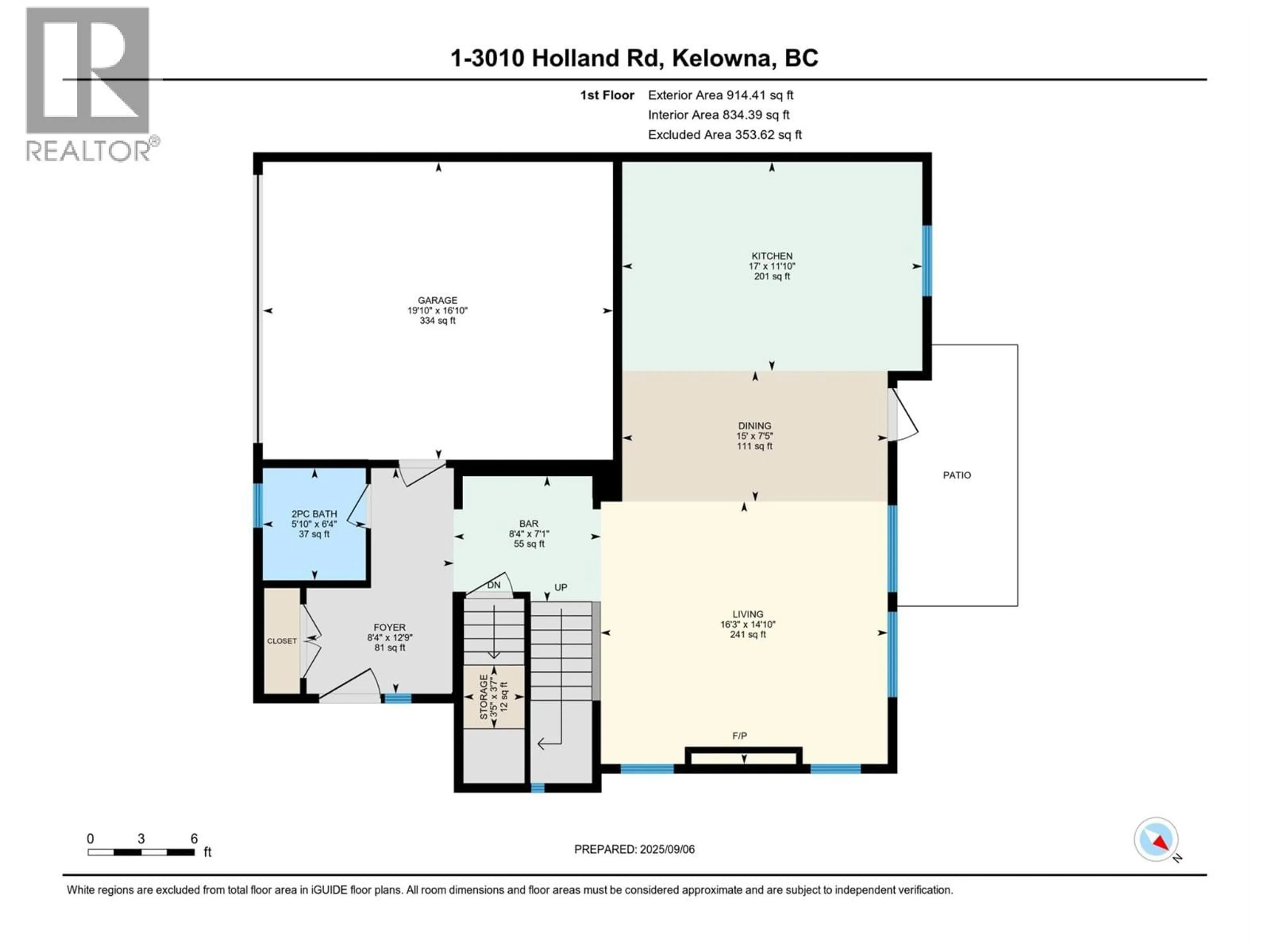 Floor plan for 1 - 3010 HOLLAND ROAD, Kelowna British Columbia V1W3P8