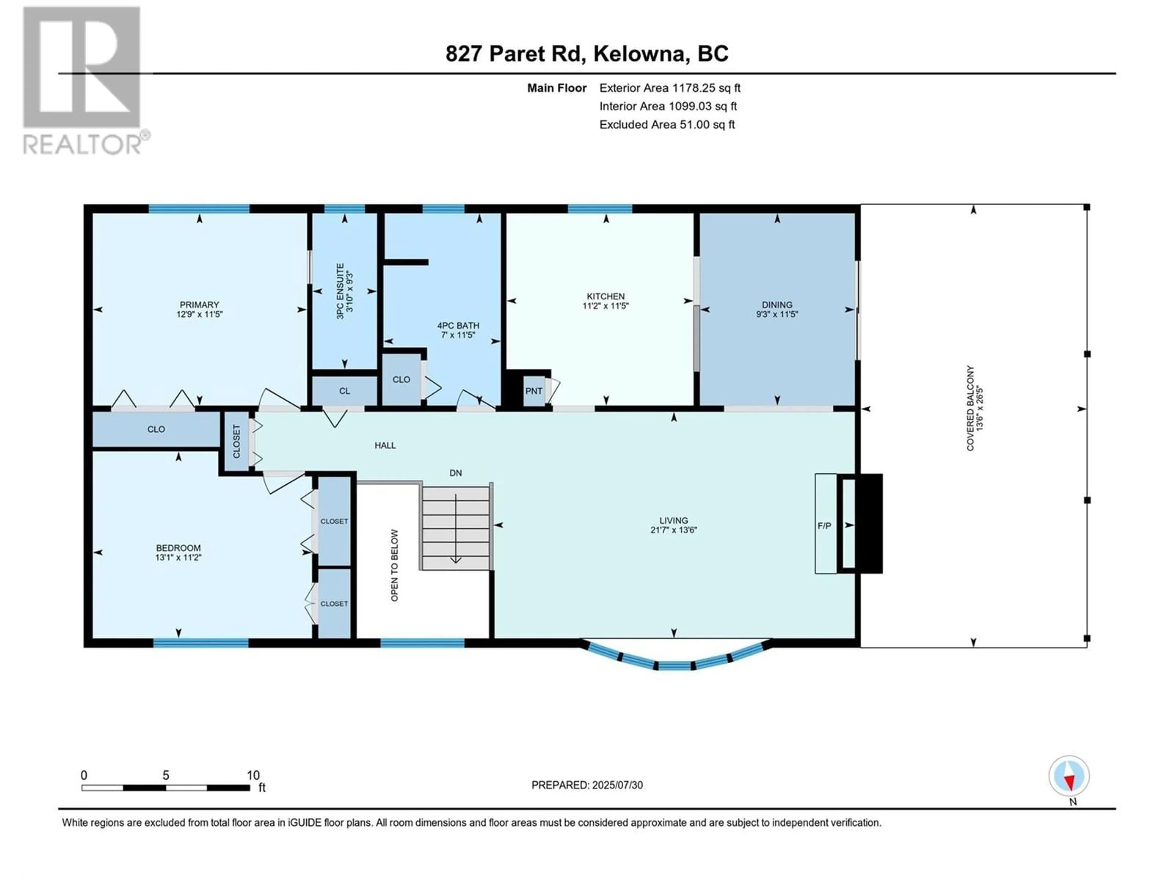 Floor plan for 827 PARET ROAD, Kelowna British Columbia V1W4P2