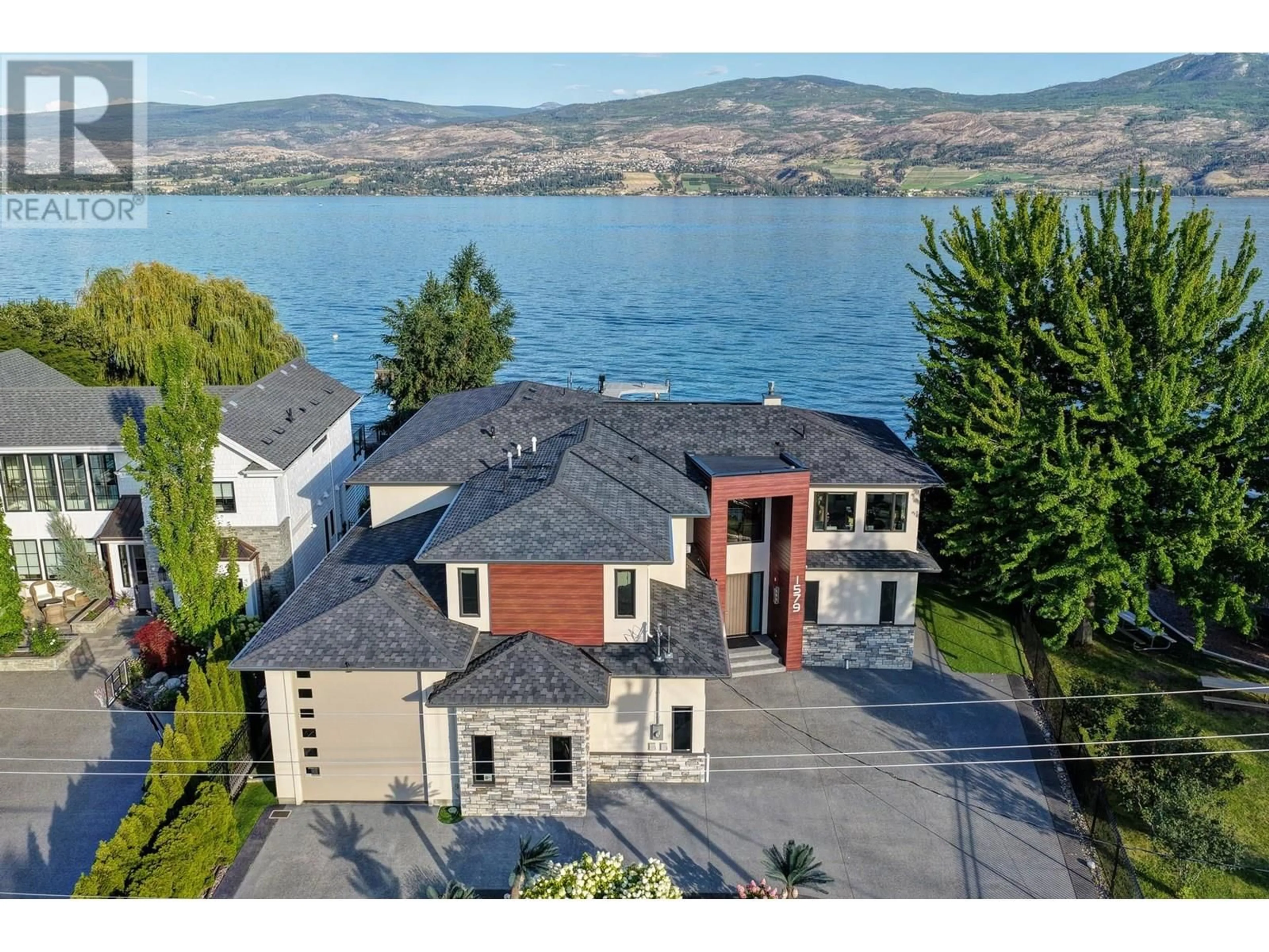 A pic from outside/outdoor area/front of a property/back of a property/a pic from drone, water/lake/river/ocean view for 1579 PRITCHARD DRIVE, West Kelowna British Columbia V4T1X4