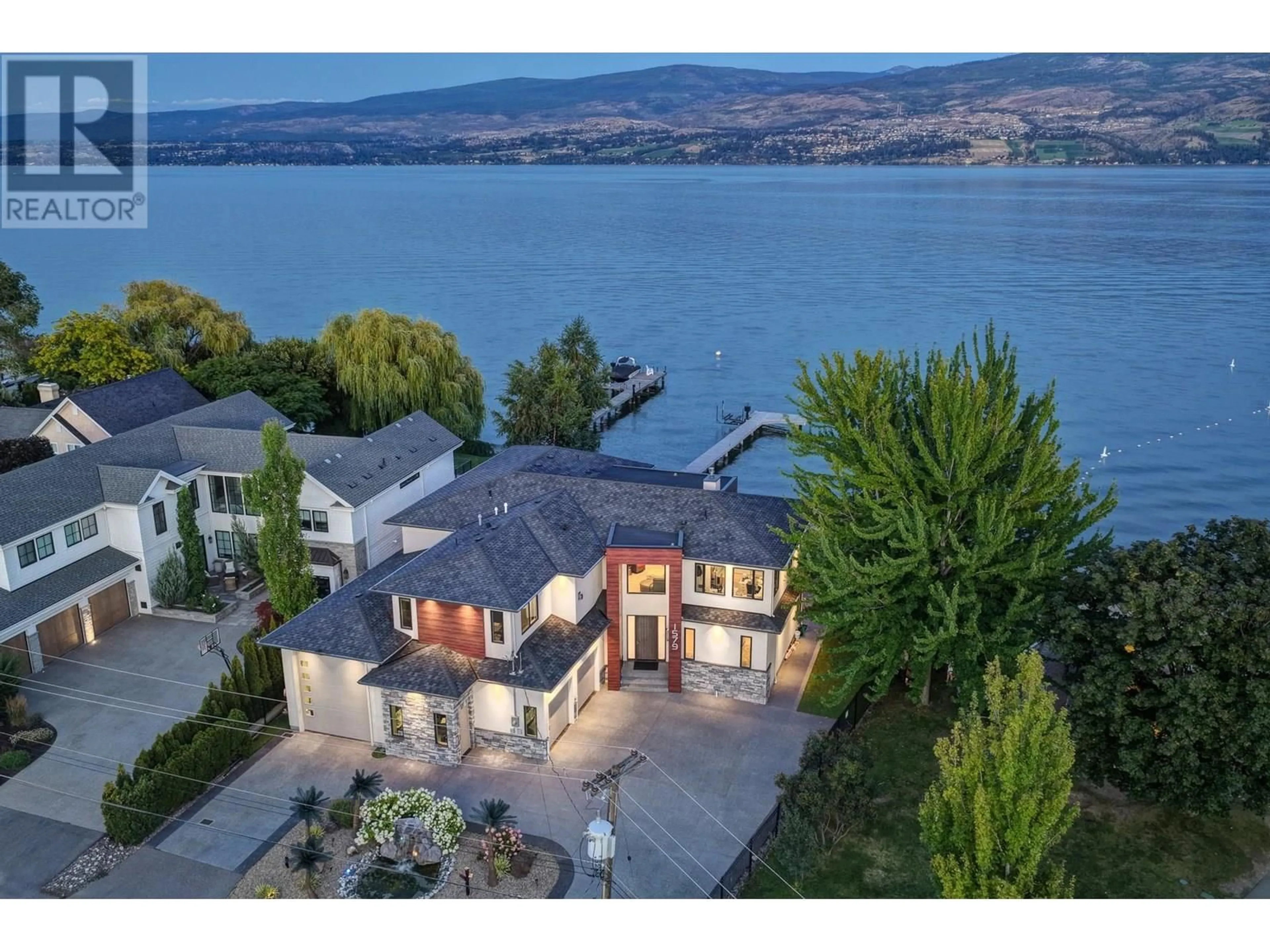 A pic from outside/outdoor area/front of a property/back of a property/a pic from drone, water/lake/river/ocean view for 1579 PRITCHARD DRIVE, West Kelowna British Columbia V4T1X4