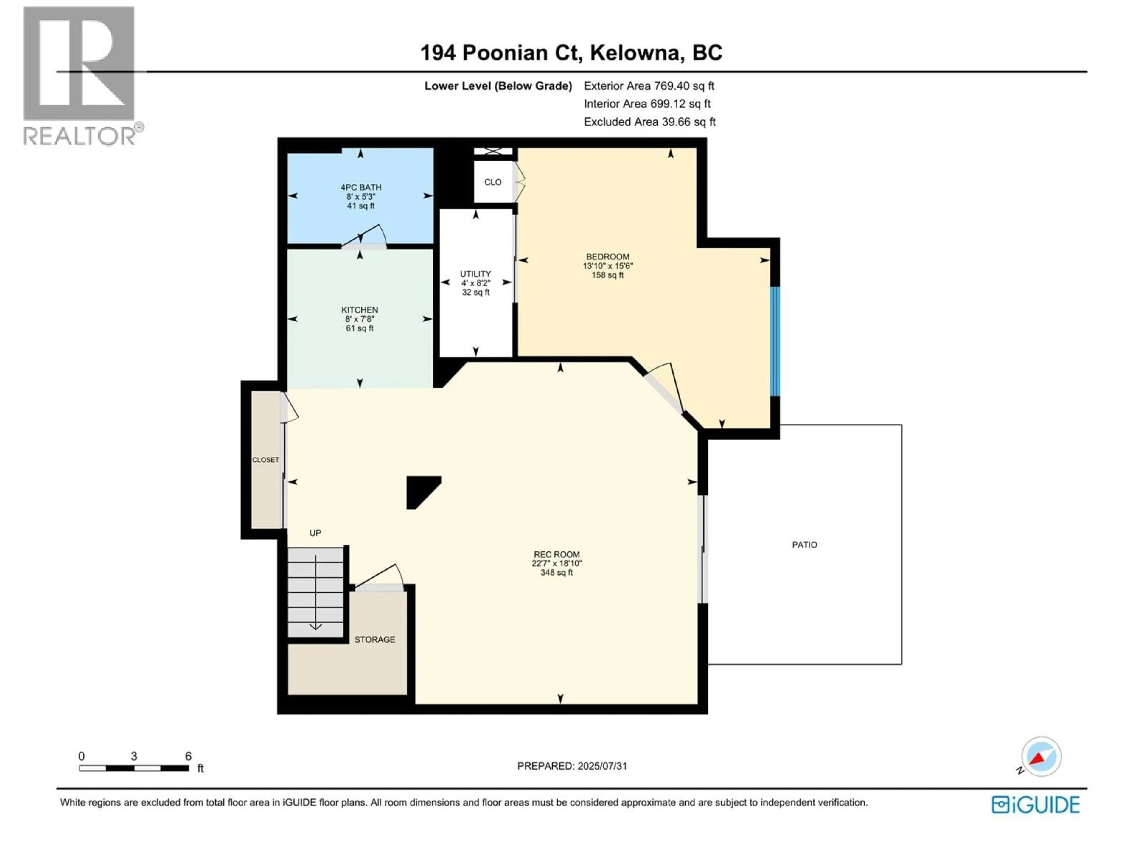 Floor plan for 194 POONIAN COURT, Kelowna British Columbia V1X7Y3