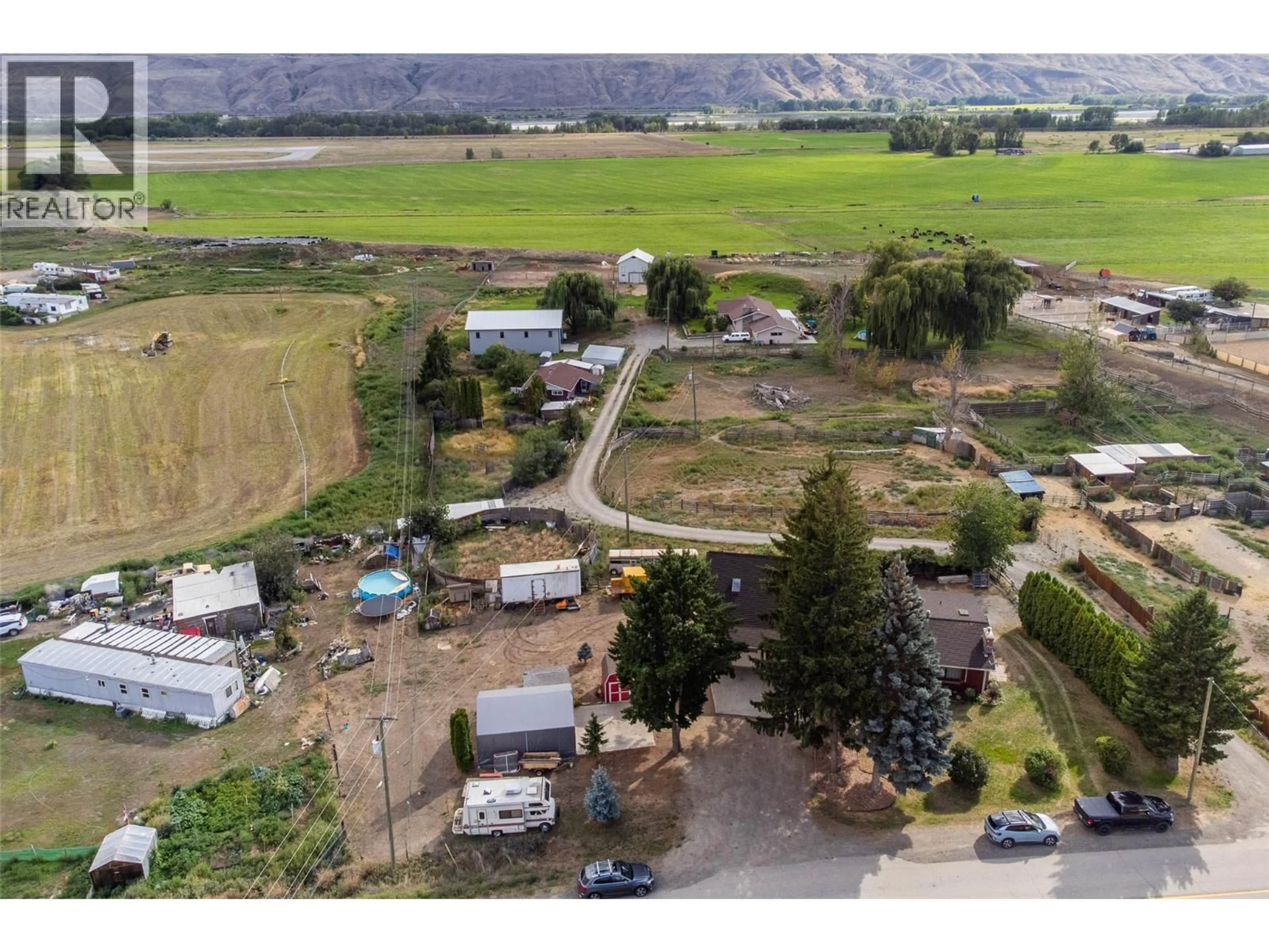 A pic from outside/outdoor area/front of a property/back of a property/a pic from drone, mountain view for 3501 TRANQUILLE ROAD, Kamloops British Columbia V2B8B6