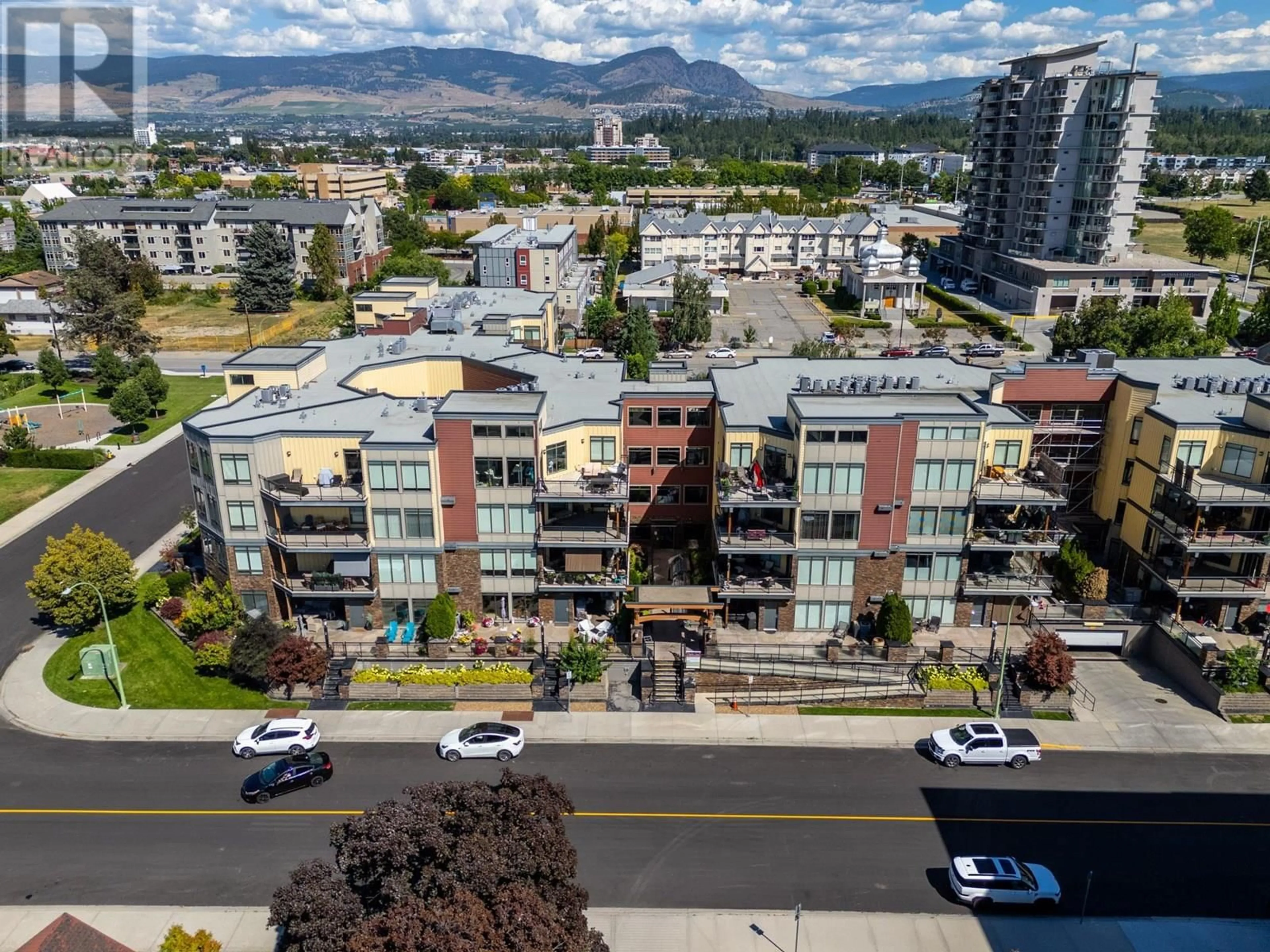A pic from outside/outdoor area/front of a property/back of a property/a pic from drone, city buildings view from balcony for 301 - 1933 AMBROSI ROAD, Kelowna British Columbia V1Y4S1