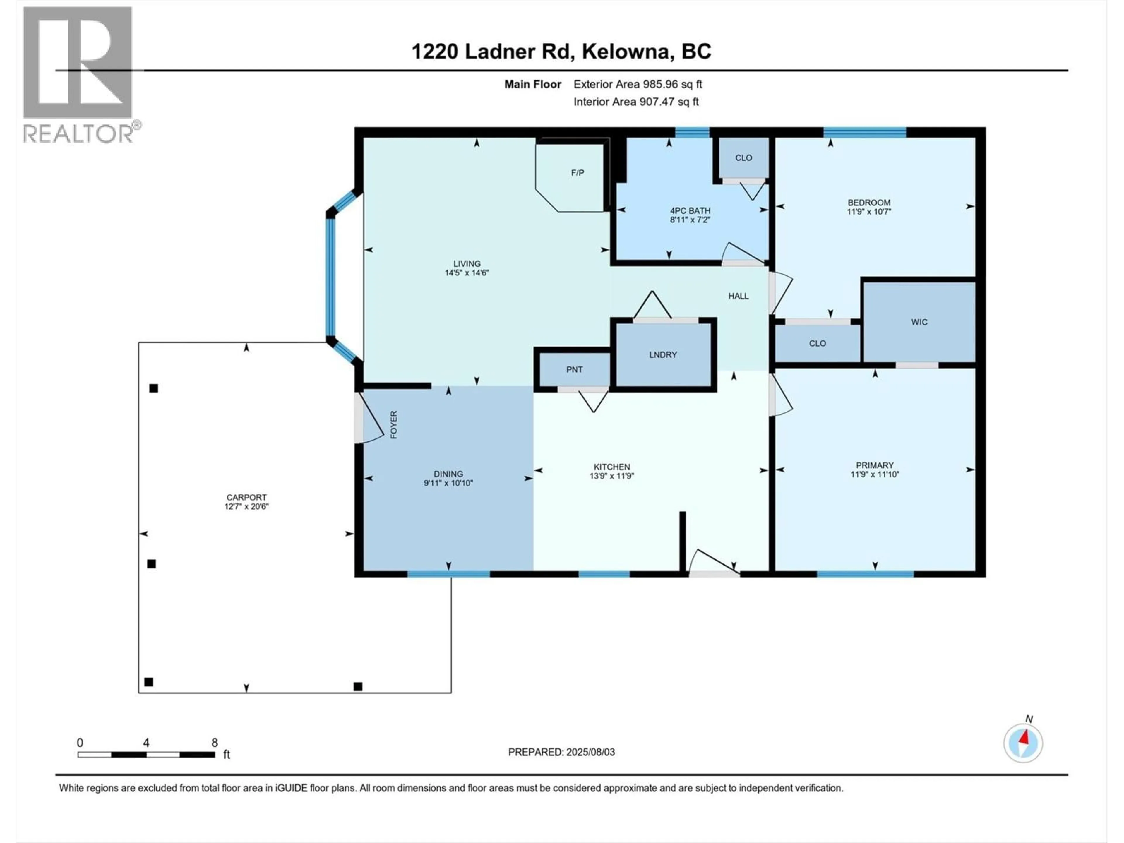 Floor plan for 1220 LADNER ROAD, Kelowna British Columbia V1W3M8
