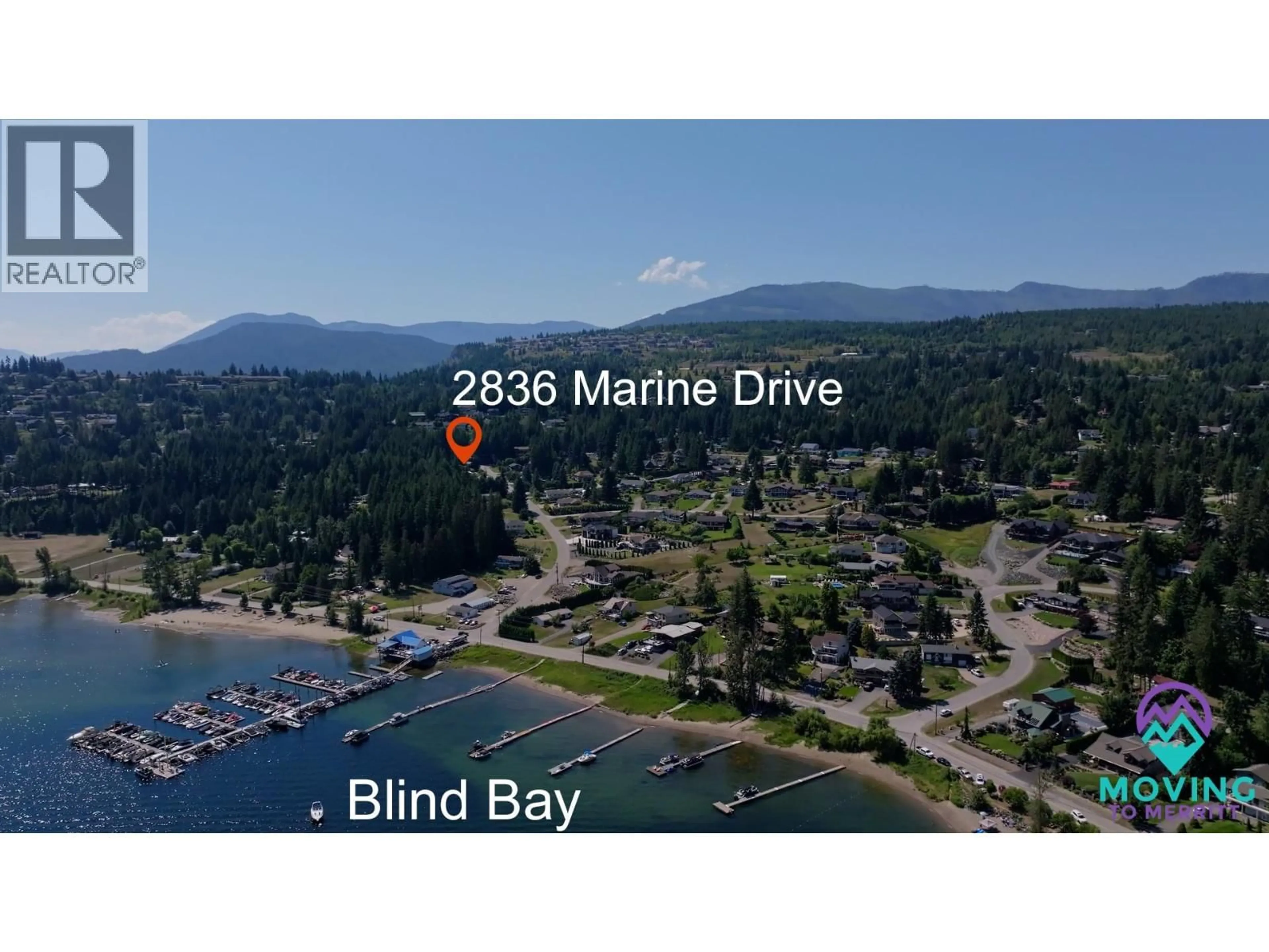 A pic from outside/outdoor area/front of a property/back of a property/a pic from drone, water/lake/river/ocean view for 2836 MARINE DRIVE, Blind Bay British Columbia V0E1H1
