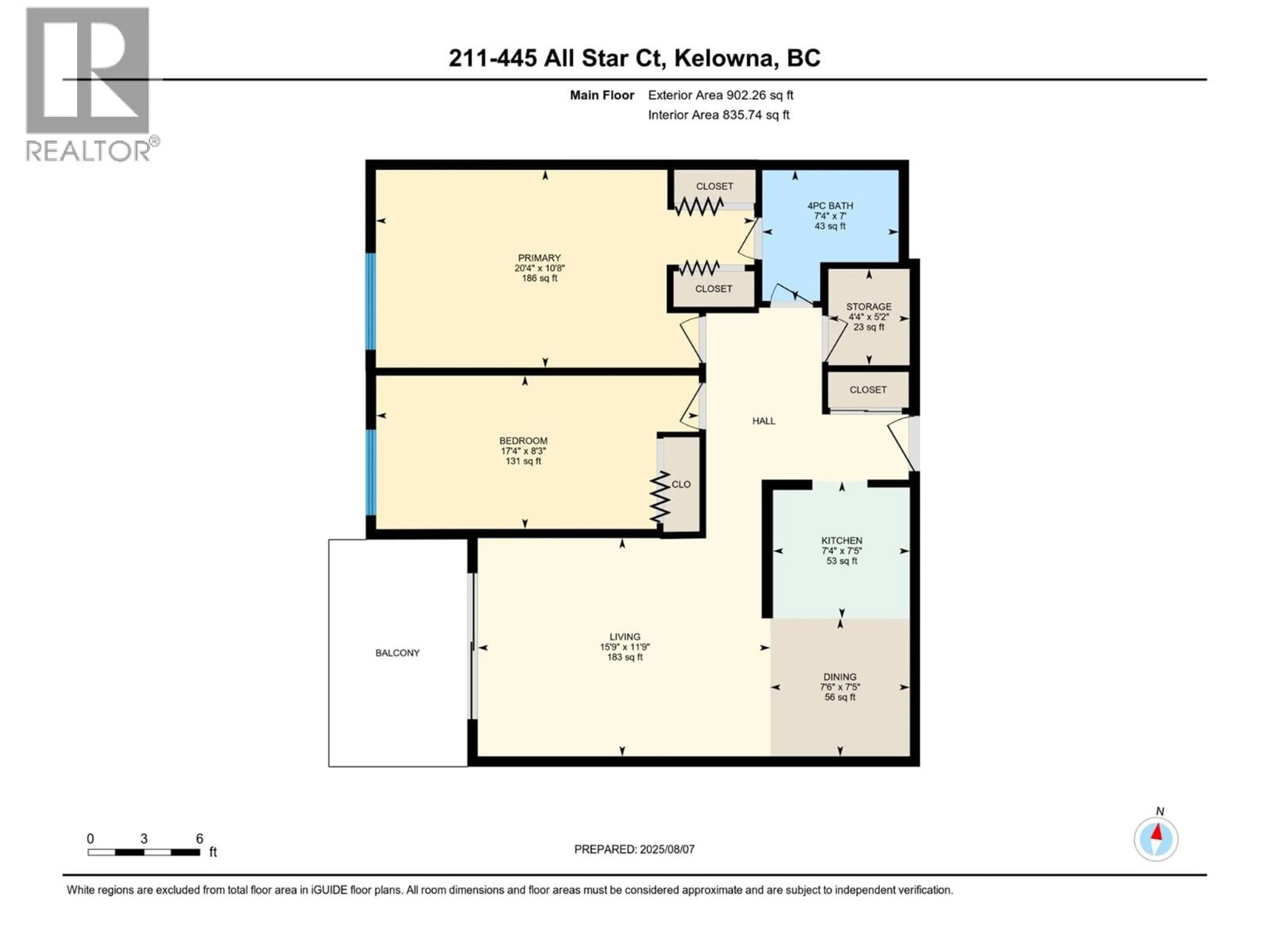 Floor plan for 211 - 445 ALL STAR COURT, Kelowna British Columbia V1X5N7