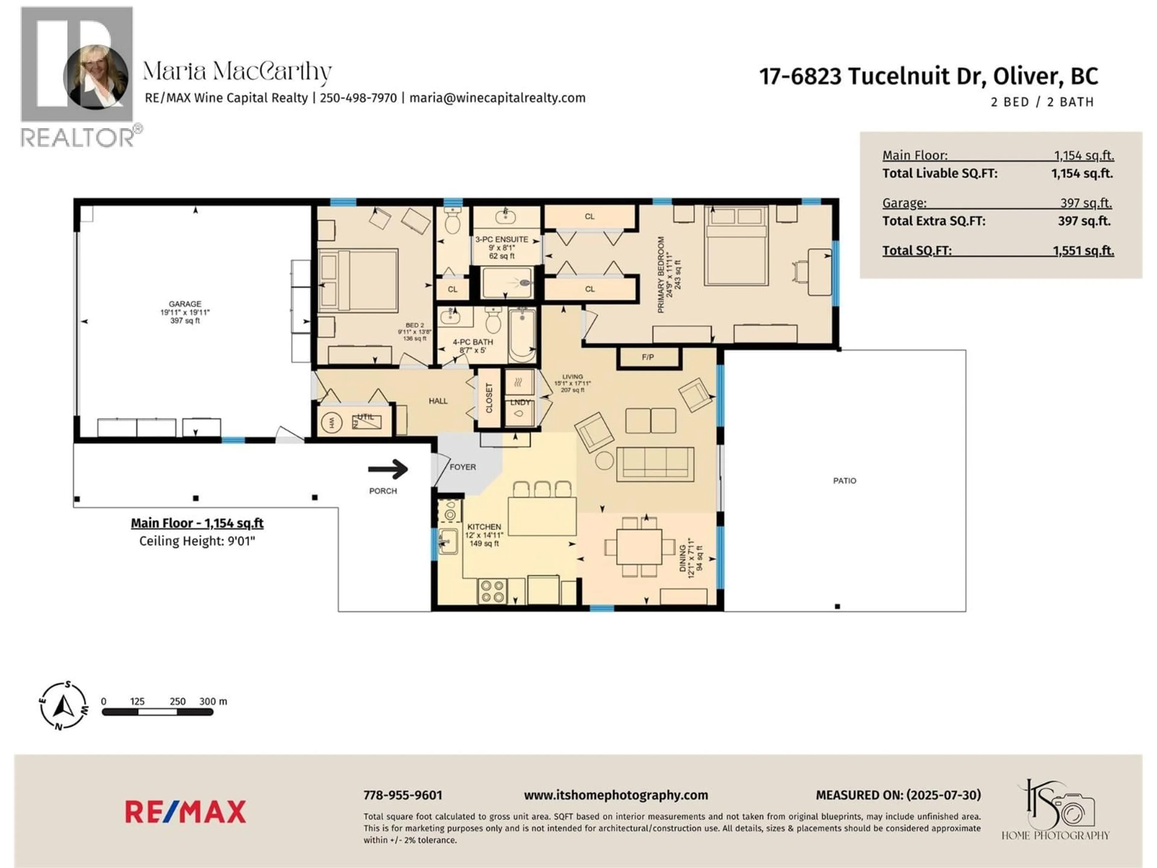 Floor plan for 17 - 6823 TUCELNUIT DRIVE, Oliver British Columbia V0H1T2