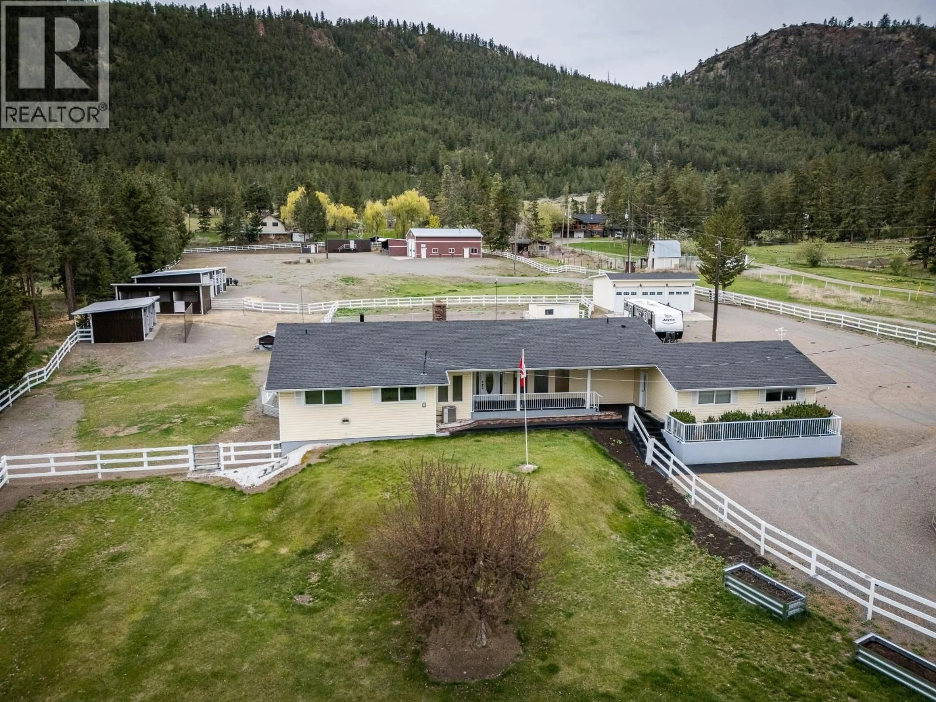A pic from outside/outdoor area/front of a property/back of a property/a pic from drone, mountain view for 9180 BARNHARTVALE ROAD, Kamloops British Columbia V2C6W1