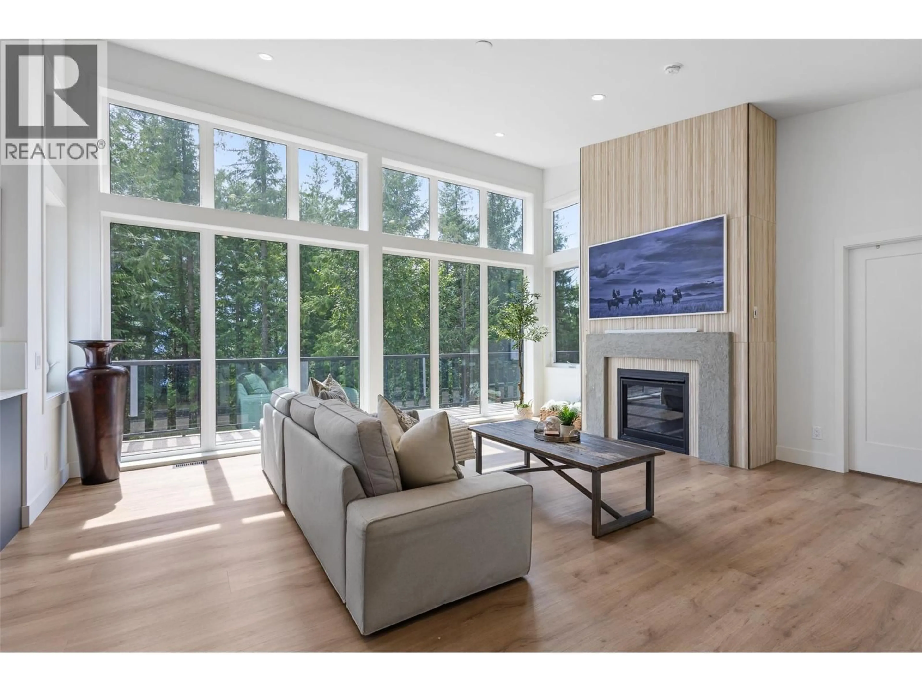 Living room with furniture, wood/laminate floor for 7249 ANGLEMONT WAY, Anglemont British Columbia V0E1M8