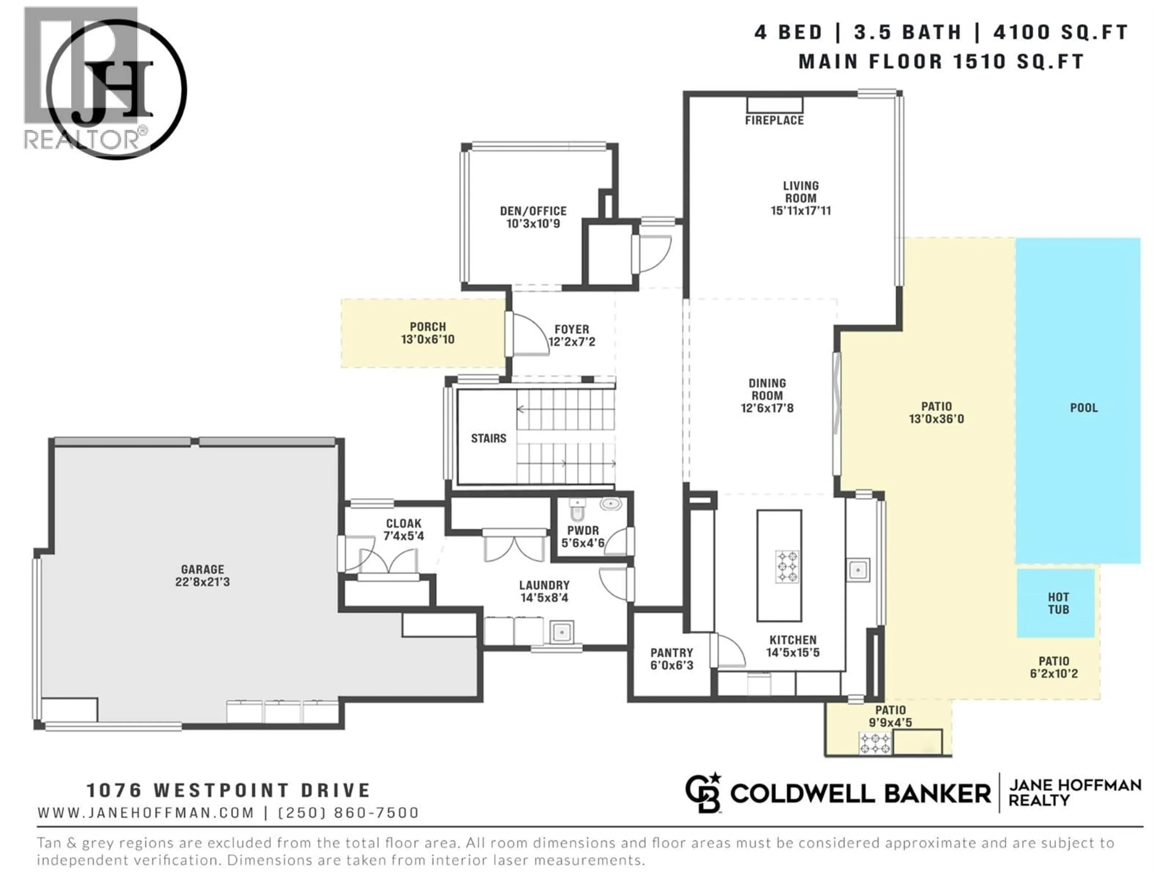 Floor plan for 1076 WESTPOINT DRIVE, Kelowna British Columbia V1W4Z9