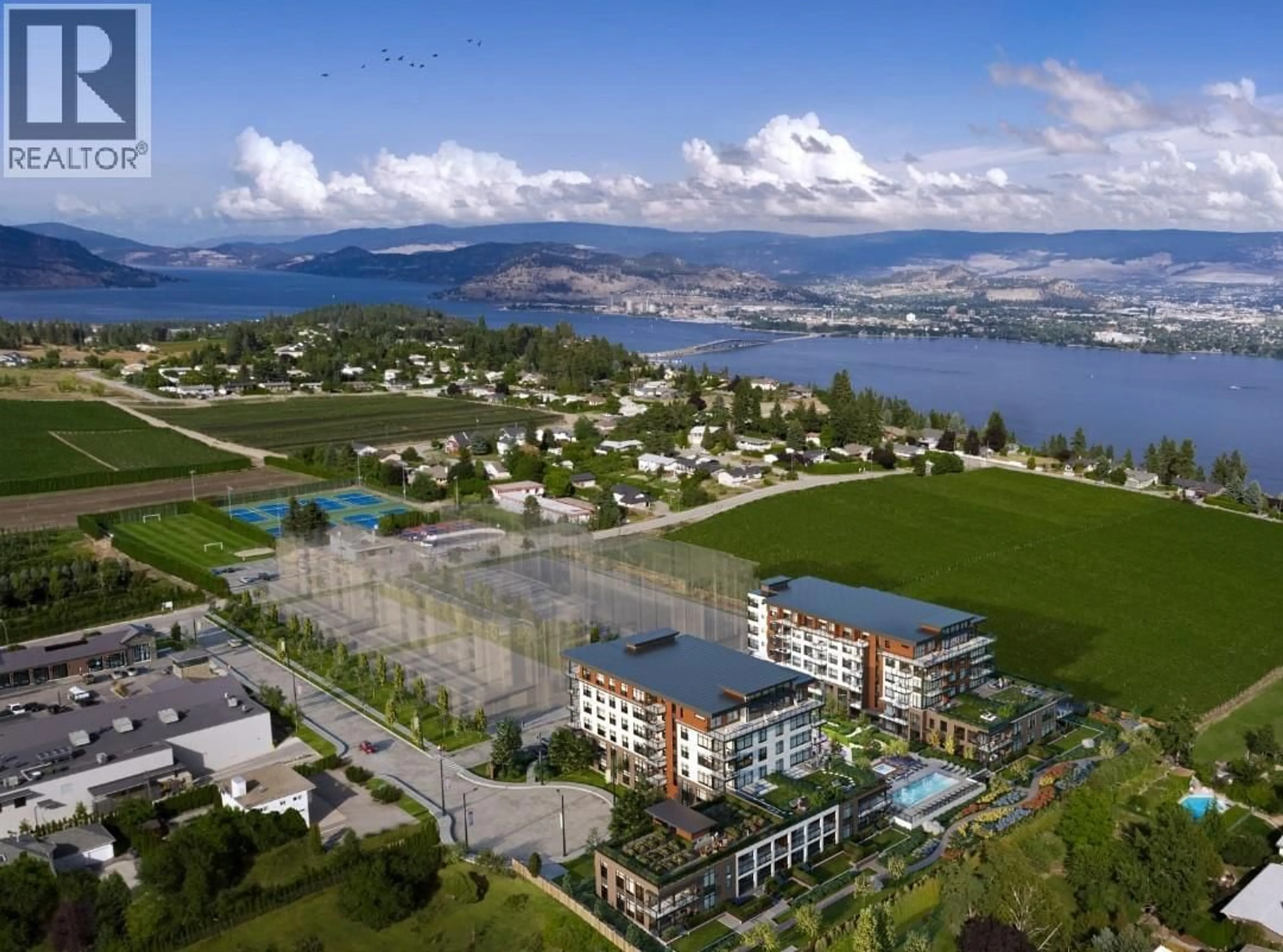 A pic from outside/outdoor area/front of a property/back of a property/a pic from drone, water/lake/river/ocean view for 301 - 2760 OLALLA ROAD, West Kelowna British Columbia V1Z2A9