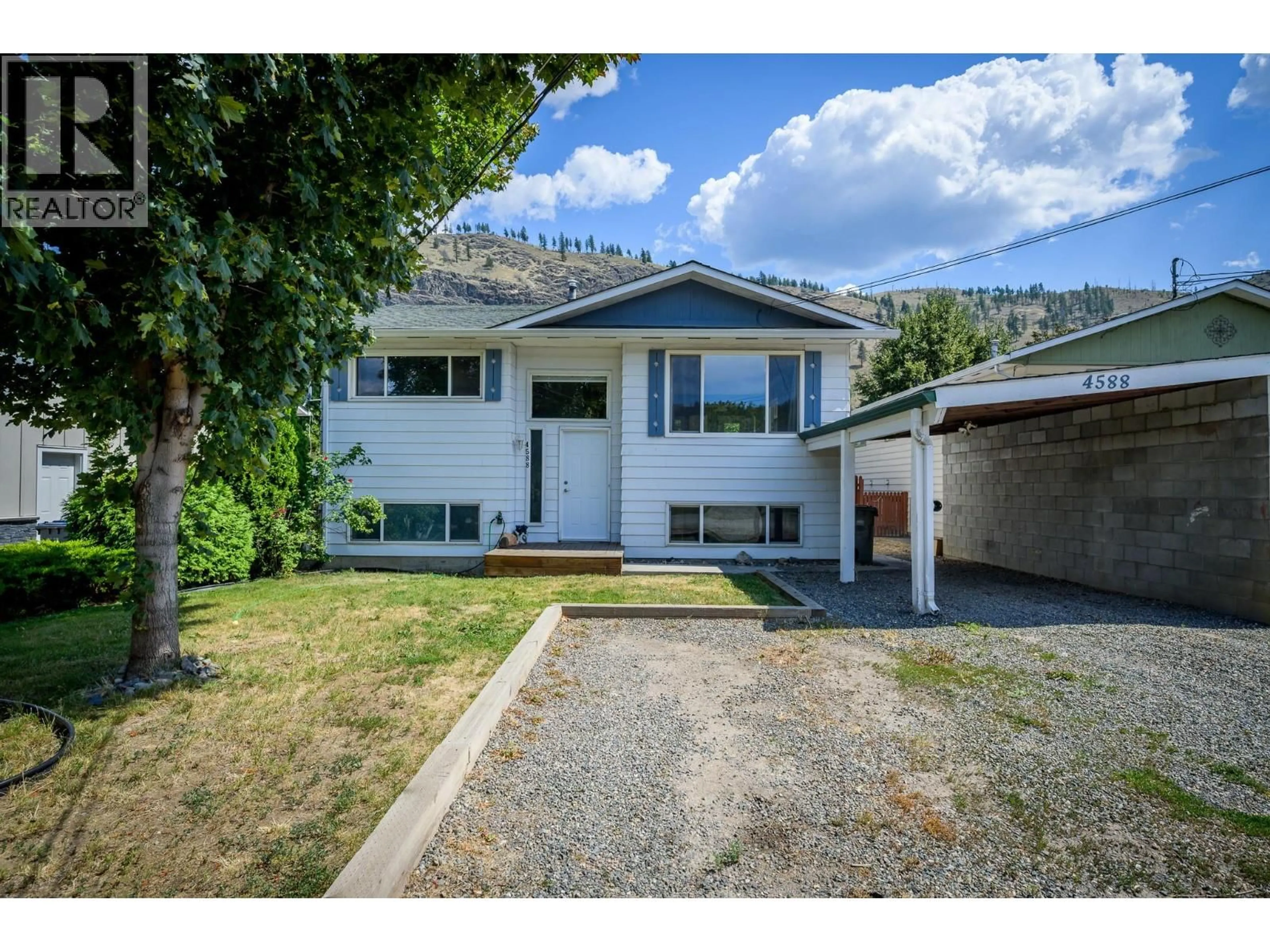 Home with vinyl exterior material, street for 4588 CAMMERAY DRIVE, Kamloops British Columbia V2H1L4