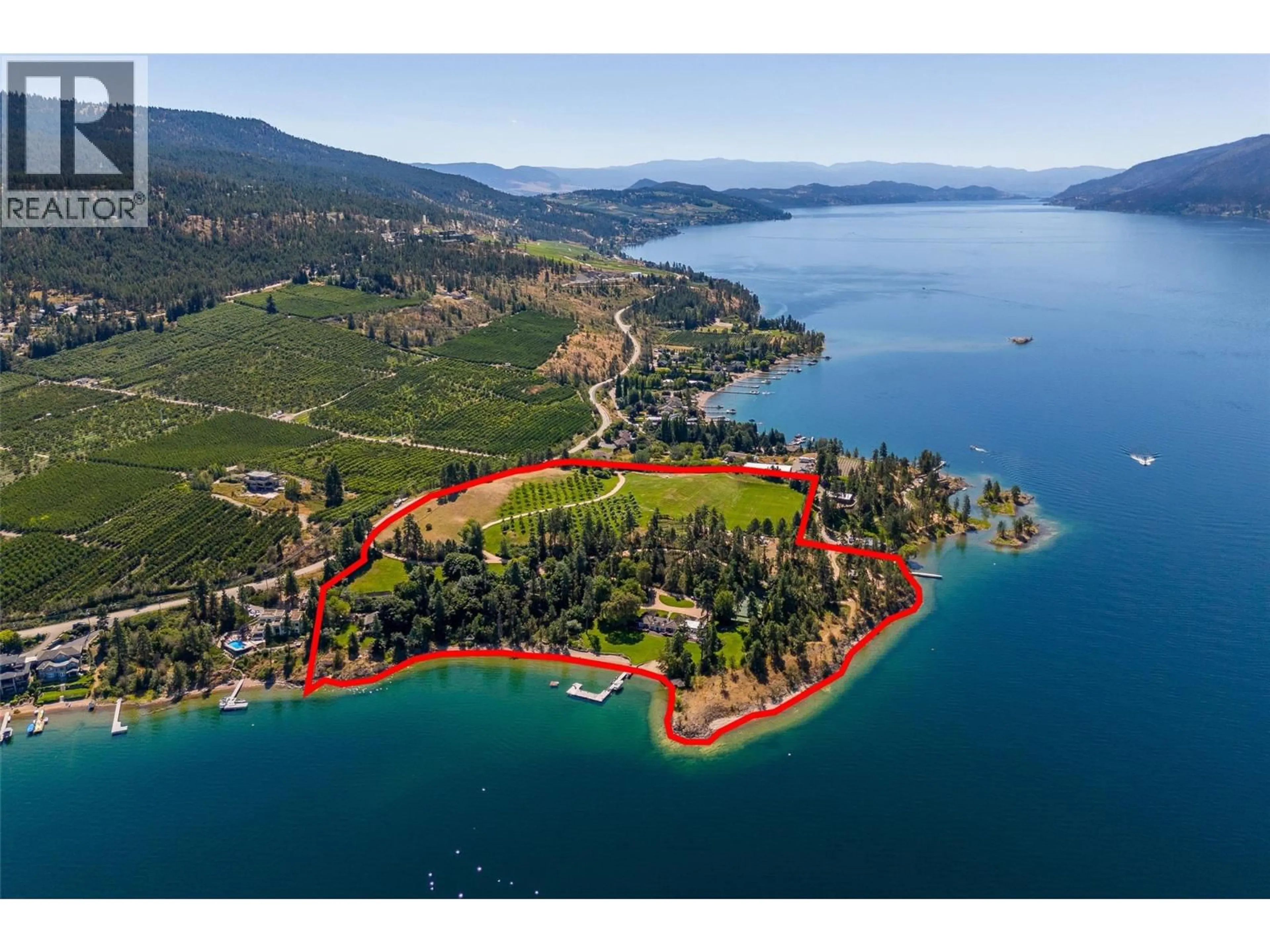 A pic from outside/outdoor area/front of a property/back of a property/a pic from drone, water/lake/river/ocean view for 16080 CARRS LANDING ROAD, Lake Country British Columbia V4V1C4