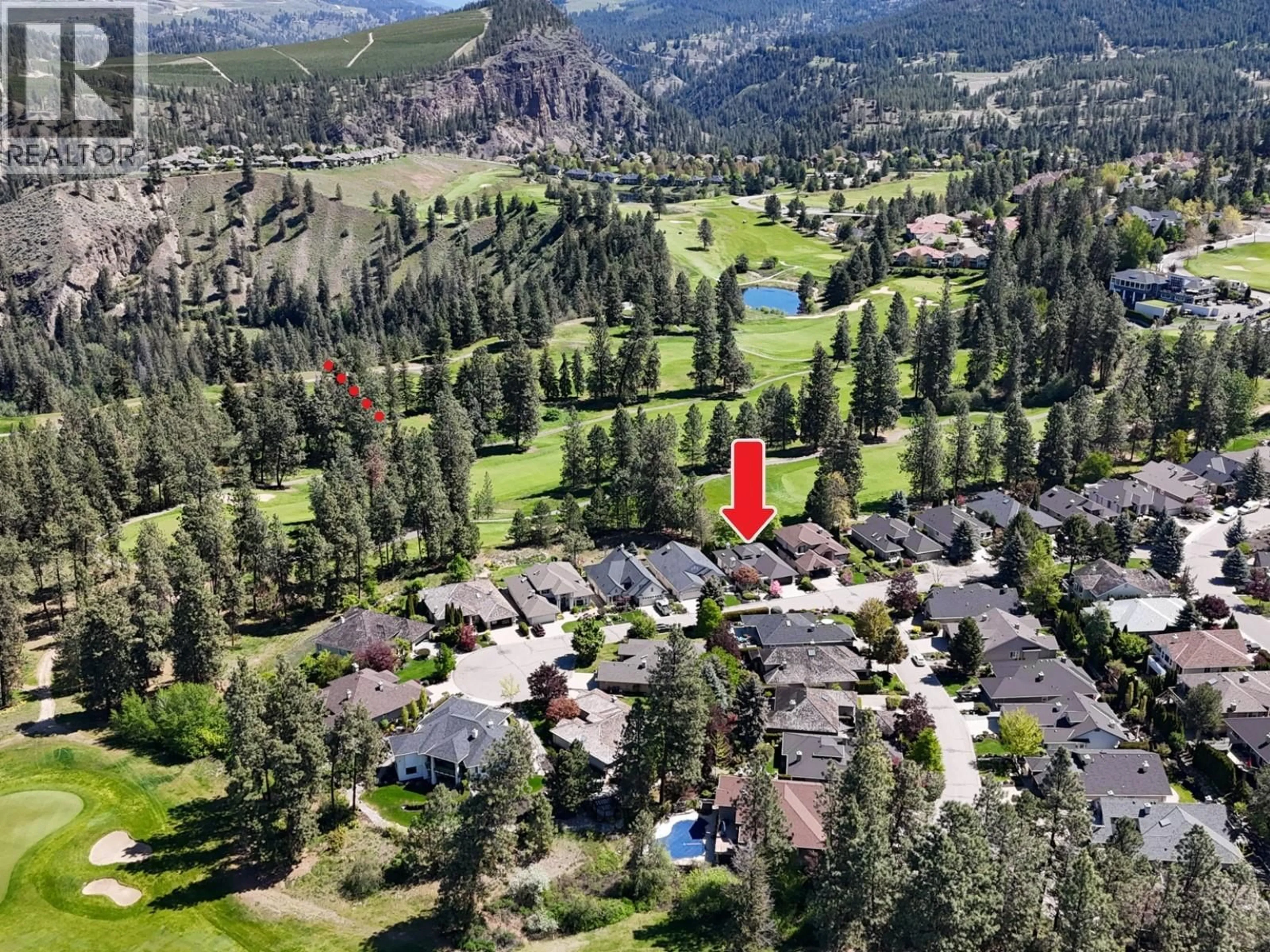 A pic from outside/outdoor area/front of a property/back of a property/a pic from drone, mountain view for 3889 GALLAGHERS OTHER, Kelowna British Columbia V1W3Z9