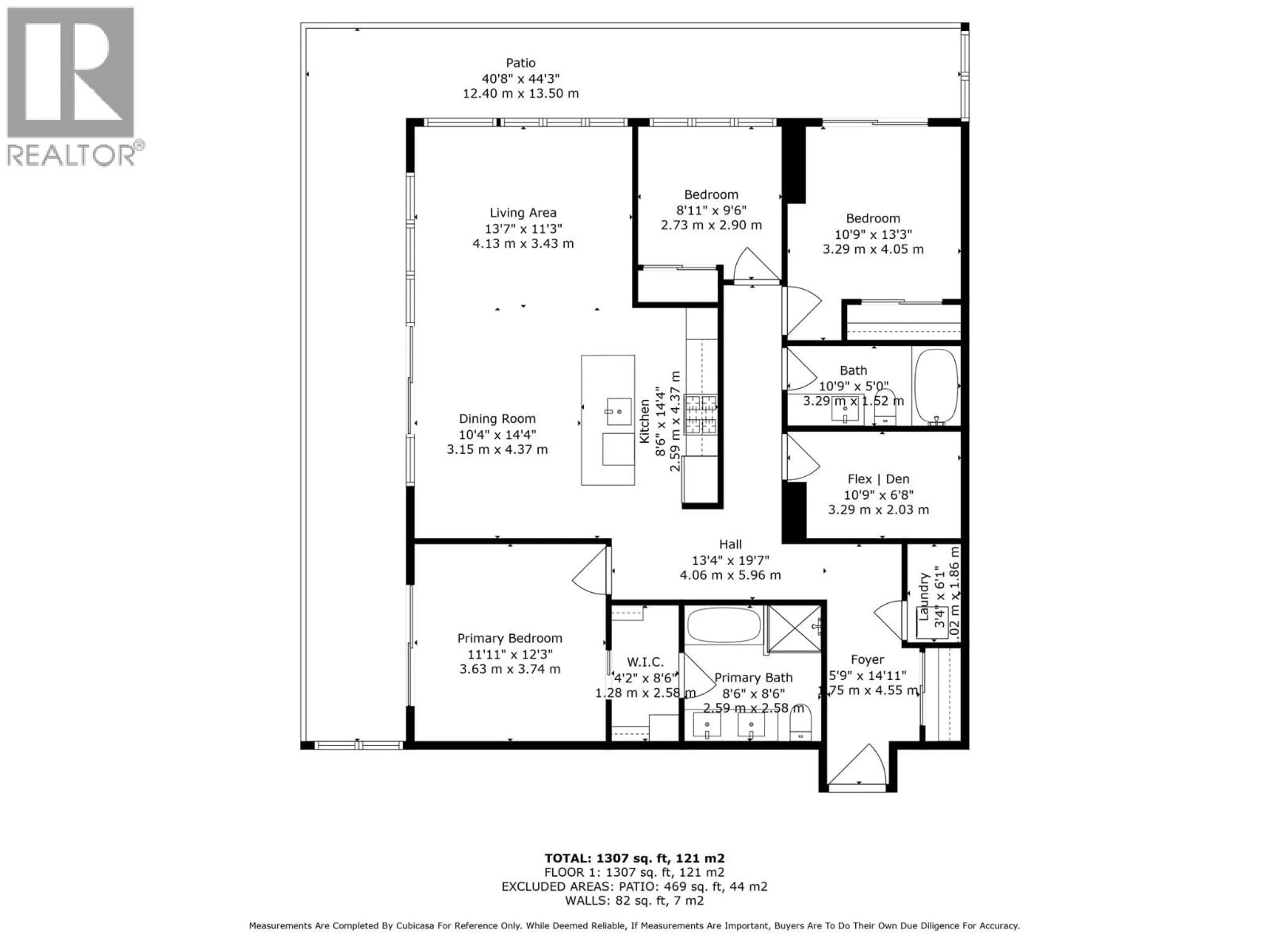 Floor plan for 1507 - 238 LEON AVENUE, Kelowna British Columbia V1Y6H9