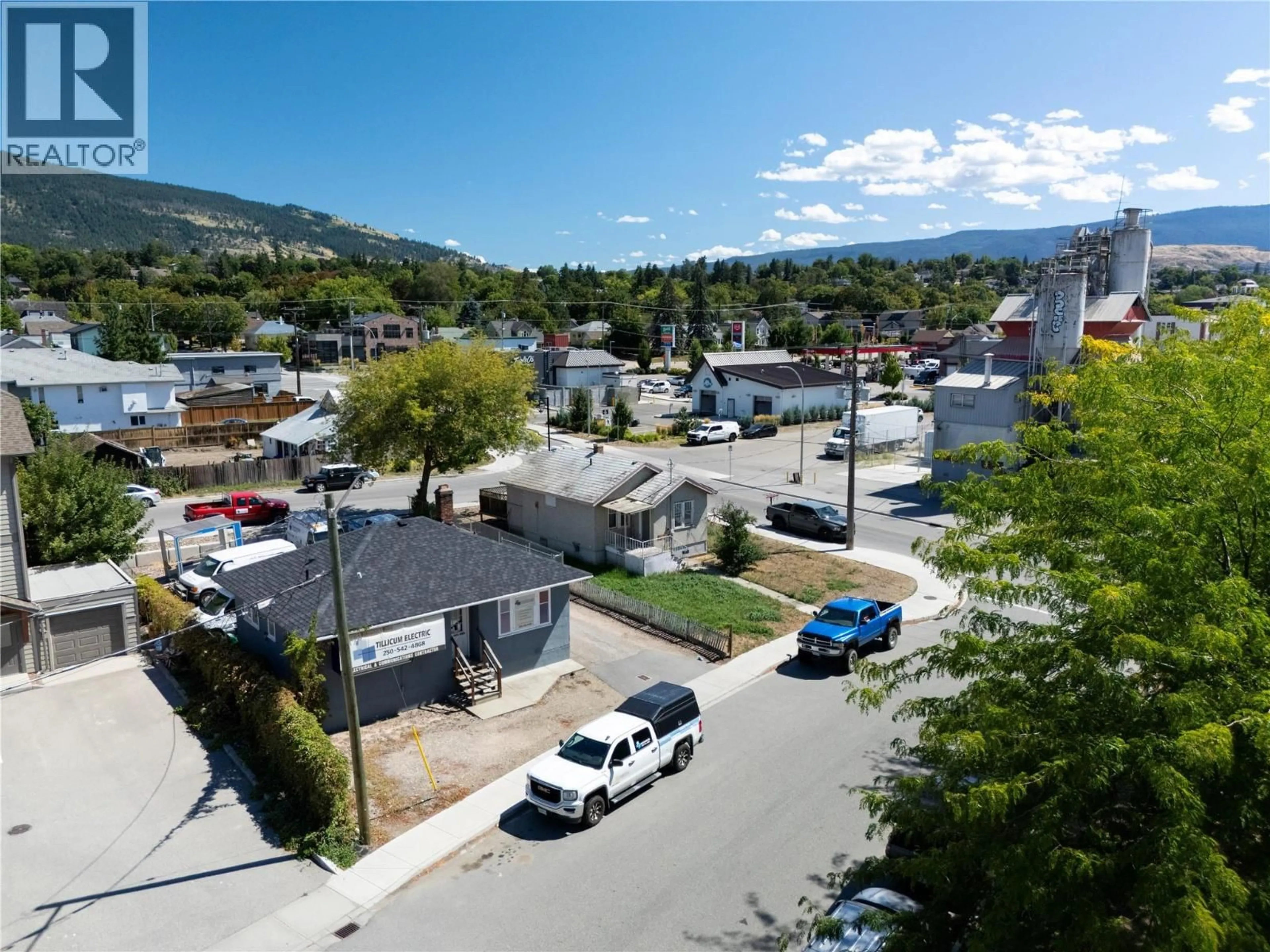 A pic from outside/outdoor area/front of a property/back of a property/a pic from drone, mountain view for 3703 28A STREET, Vernon British Columbia V1T5A2