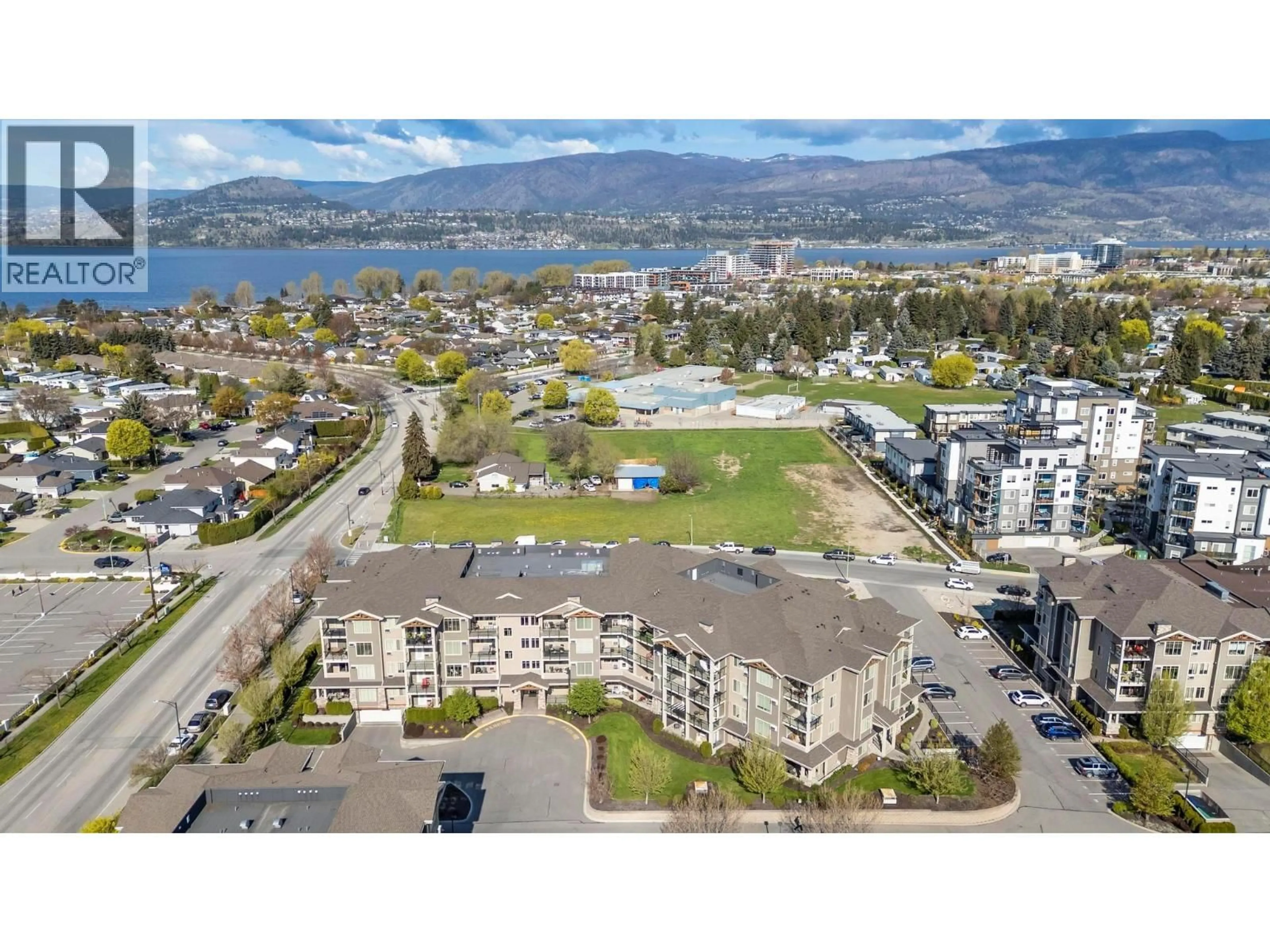 A pic from outside/outdoor area/front of a property/back of a property/a pic from drone, mountain view for 316 - 3731 CASORSO ROAD, Kelowna British Columbia V1W5E9