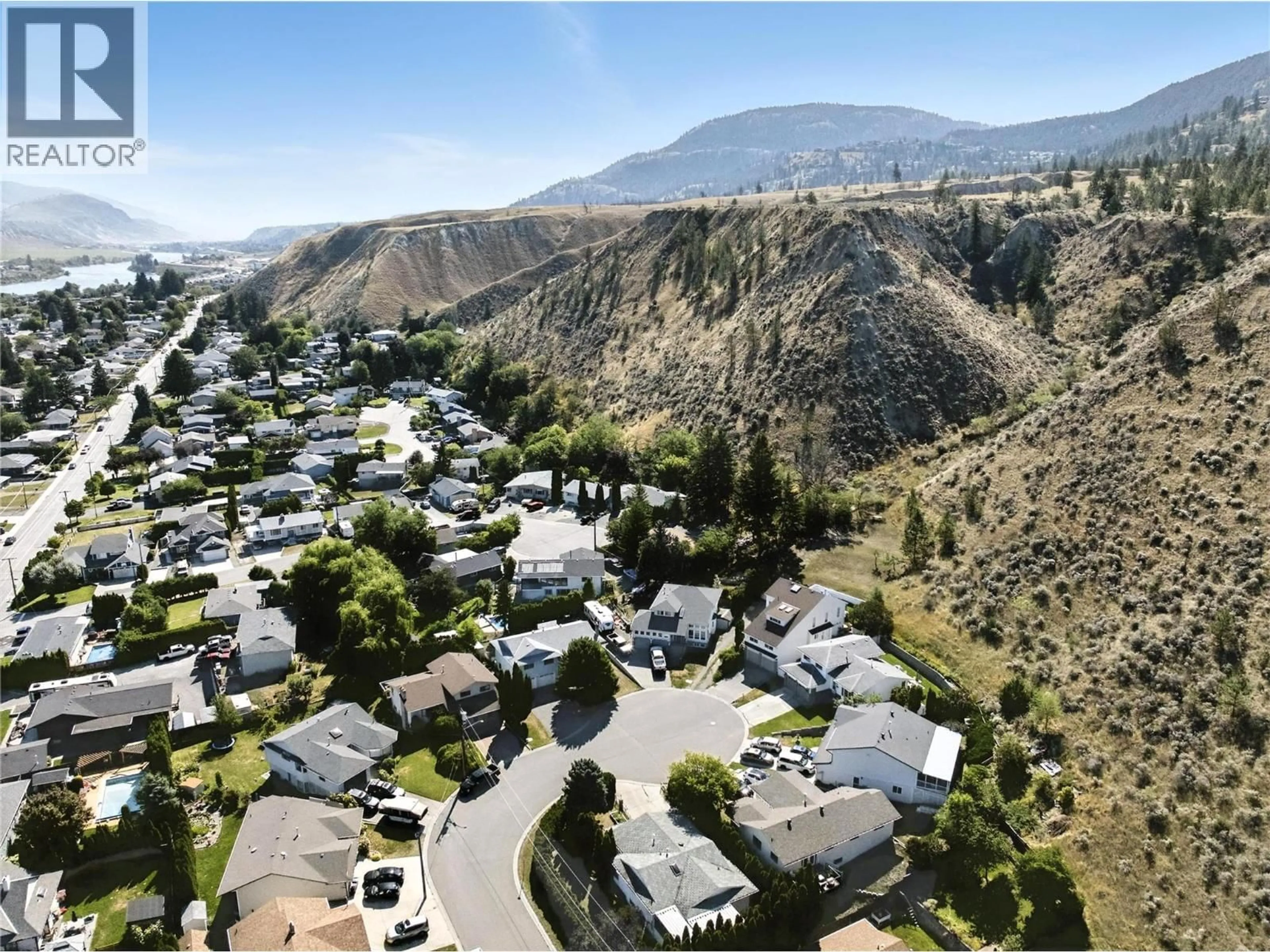 A pic from outside/outdoor area/front of a property/back of a property/a pic from drone, mountain view for 256 VALLEYVIEW PLACE, Kamloops British Columbia V2C6M3