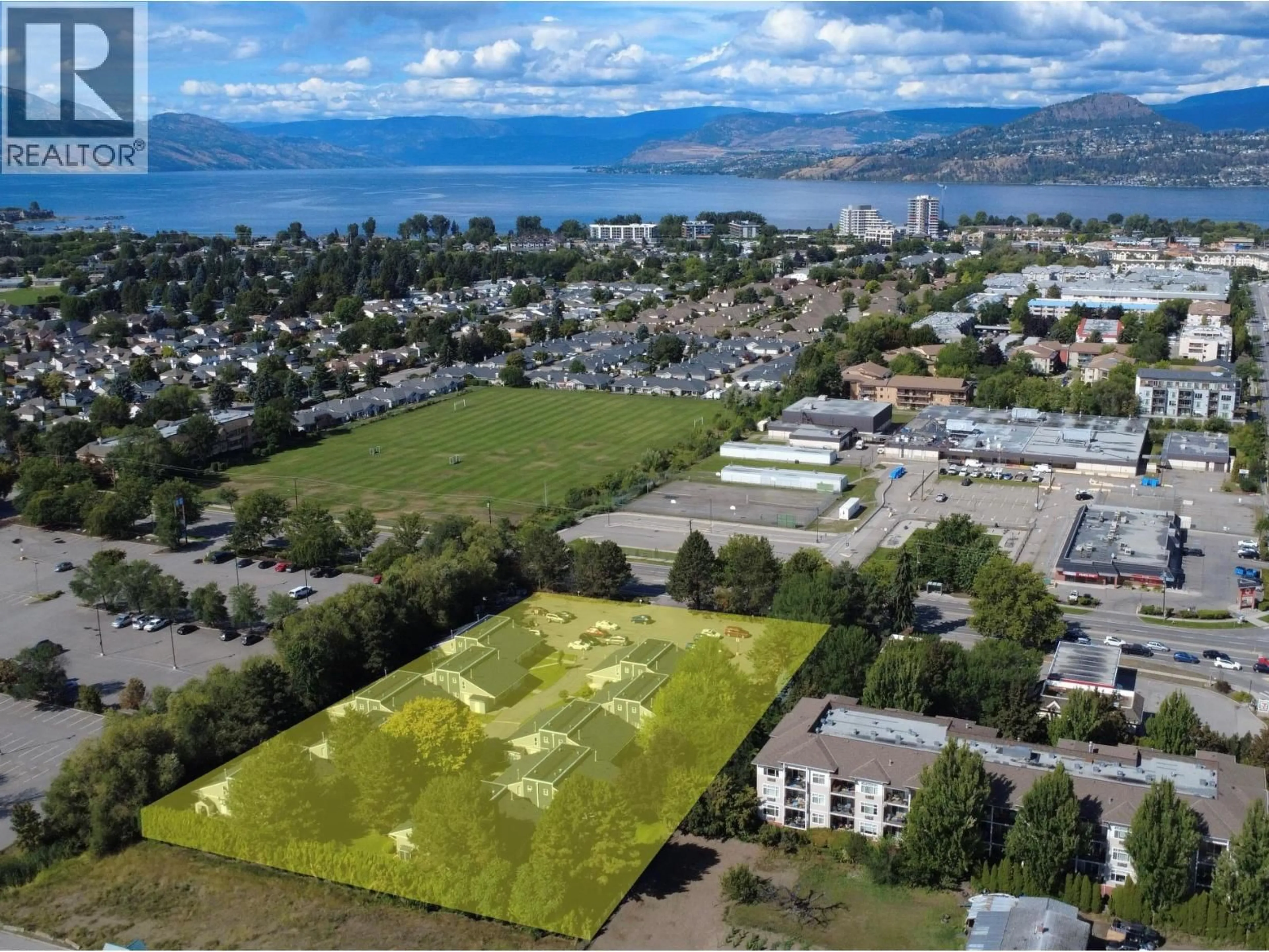 A pic from outside/outdoor area/front of a property/back of a property/a pic from drone, mountain view for 304 - 3155 GORDON DRIVE, Kelowna British Columbia V1W3N6