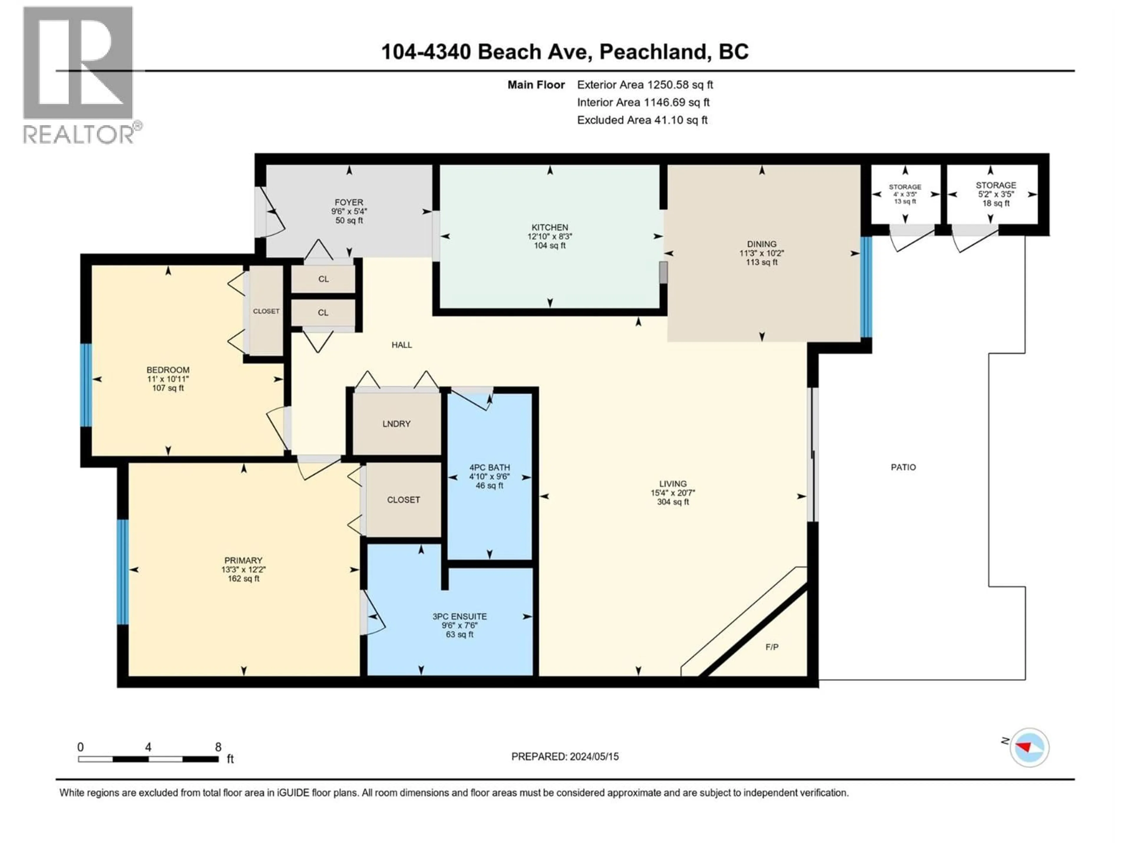 Floor plan for 104 - 4340A BEACH AVENUE AVENUE, Peachland British Columbia V0H1X6
