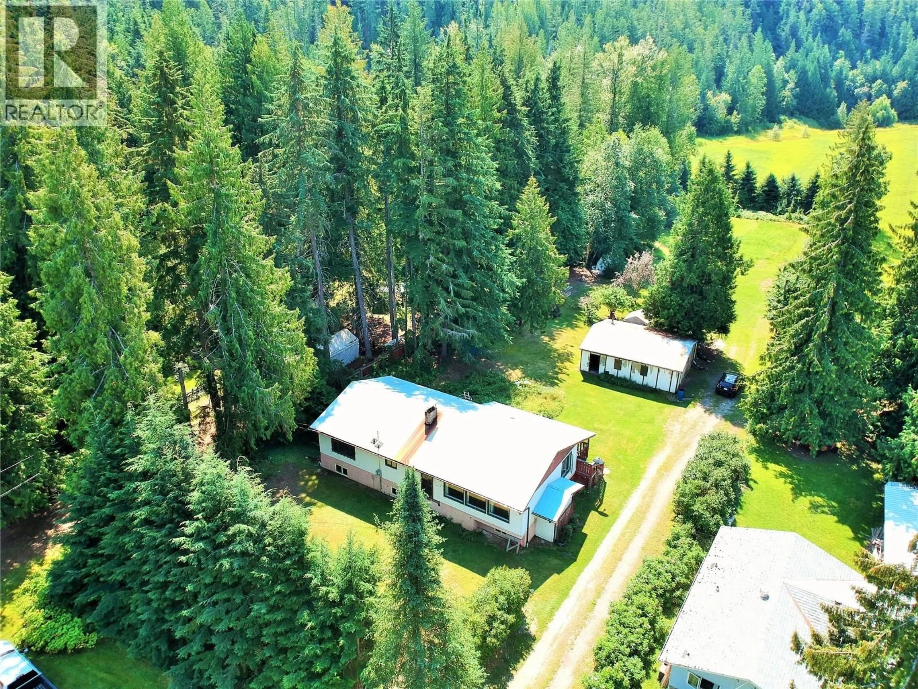 A pic from outside/outdoor area/front of a property/back of a property/a pic from drone, forest/trees view for 1825 STEPP PIT ROAD, Sicamous British Columbia V0E2V1