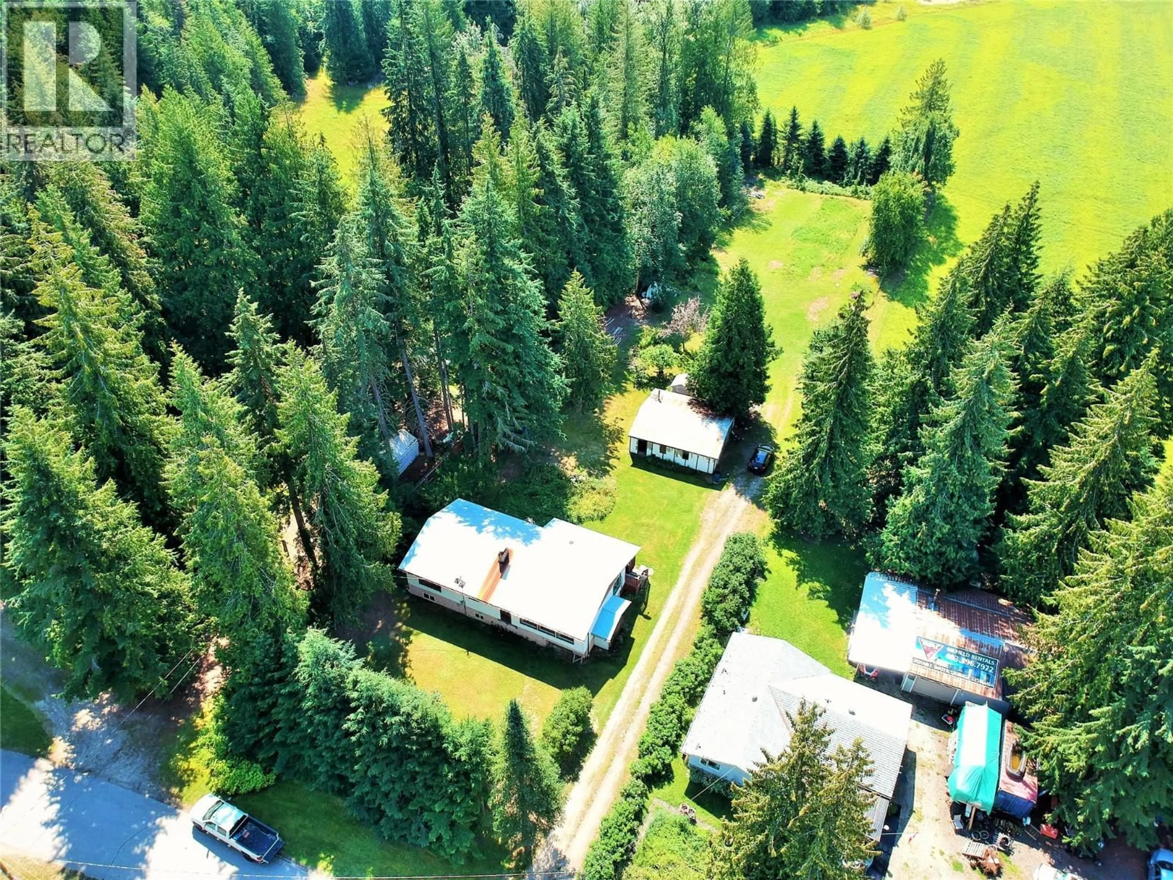 A pic from outside/outdoor area/front of a property/back of a property/a pic from drone, forest/trees view for 1825 STEPP PIT ROAD, Sicamous British Columbia V0E2V1