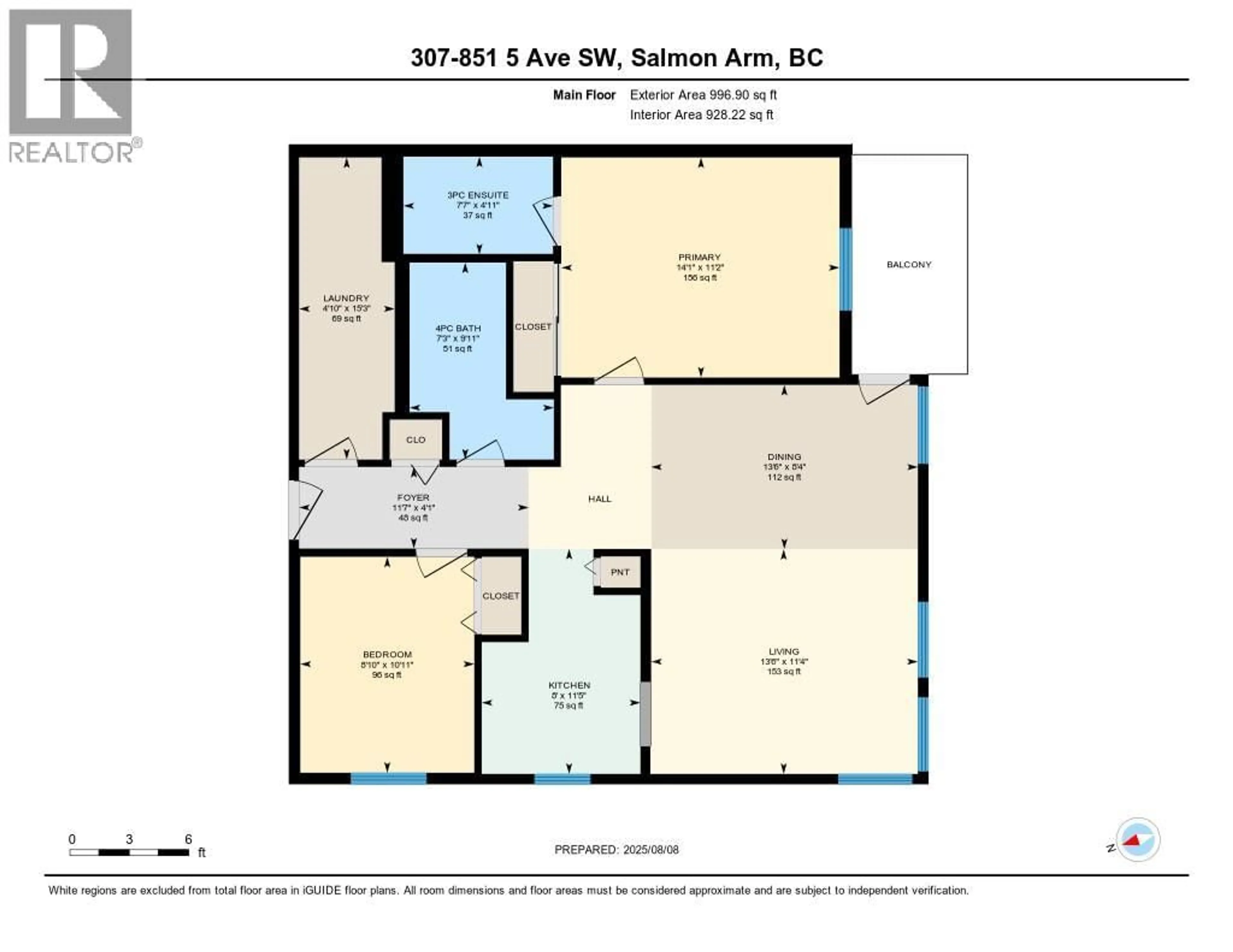 Floor plan for 307 - 851 5 AVENUE SOUTHWEST, Salmon Arm British Columbia V1E1K2