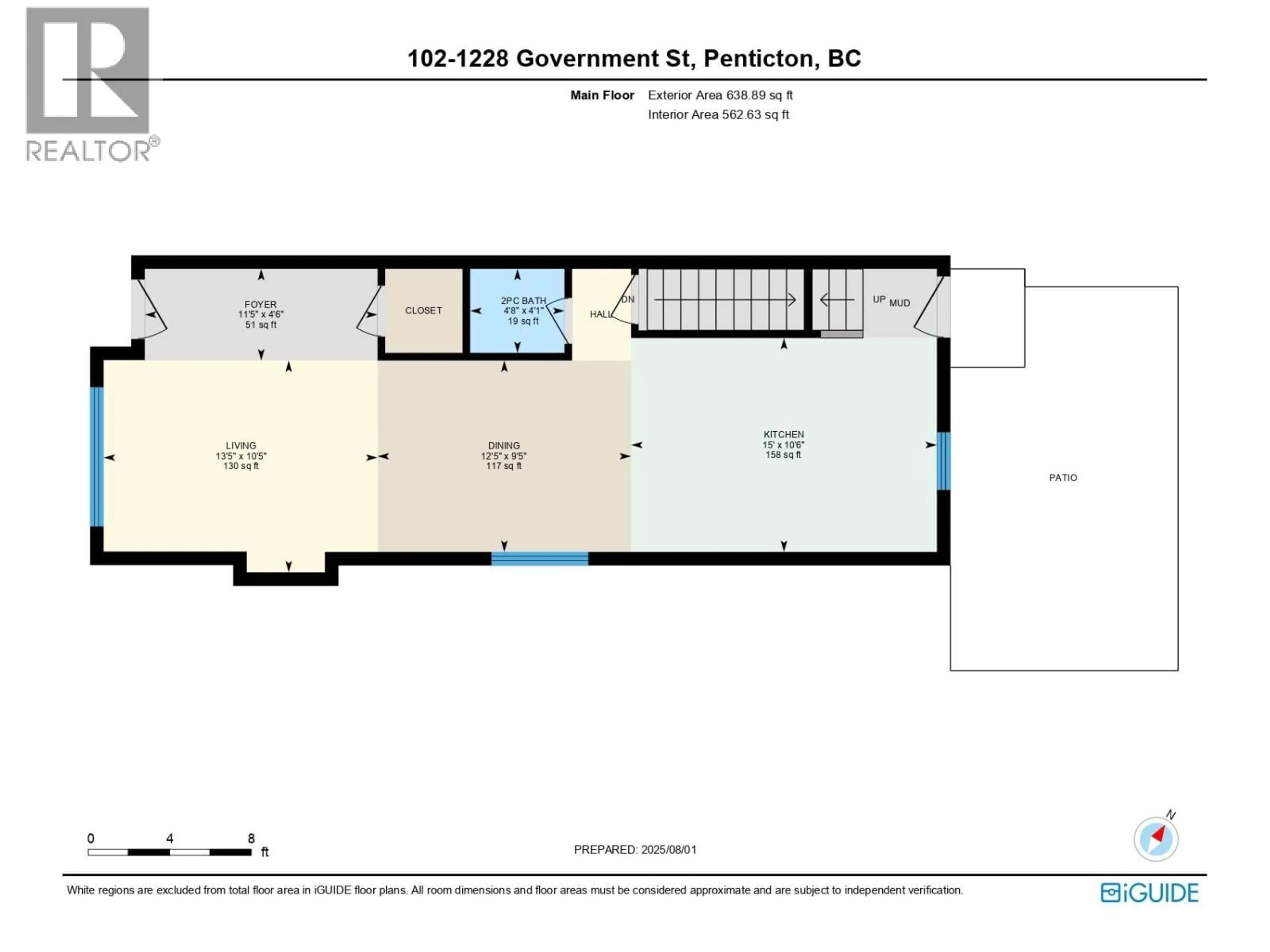 Floor plan for 102 - 1228 GOVERNMENT STREET STREET, Penticton British Columbia V2A4V4