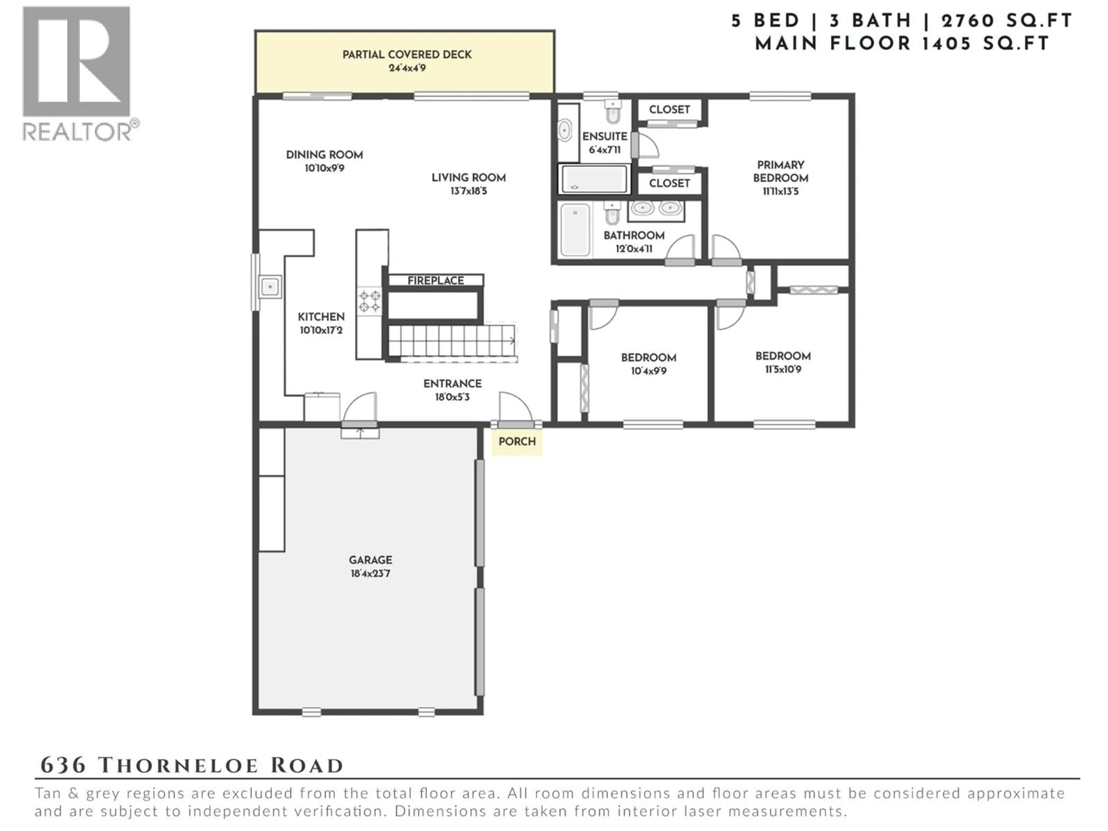 Floor plan for 636 THORNELOE ROAD, Kelowna British Columbia V1W4P6