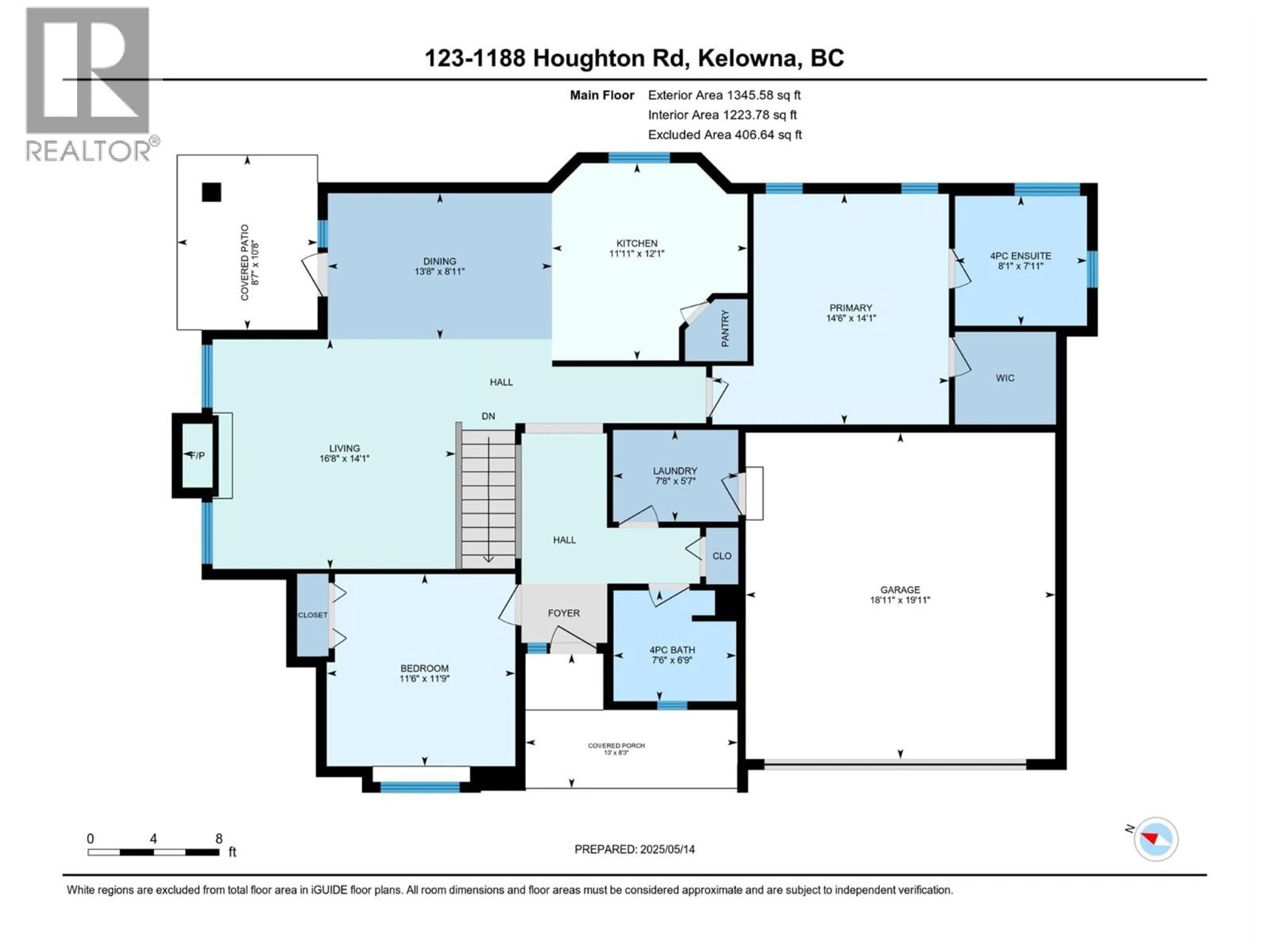 Floor plan for 123 - 1188 HOUGHTON ROAD, Kelowna British Columbia V1X2C9