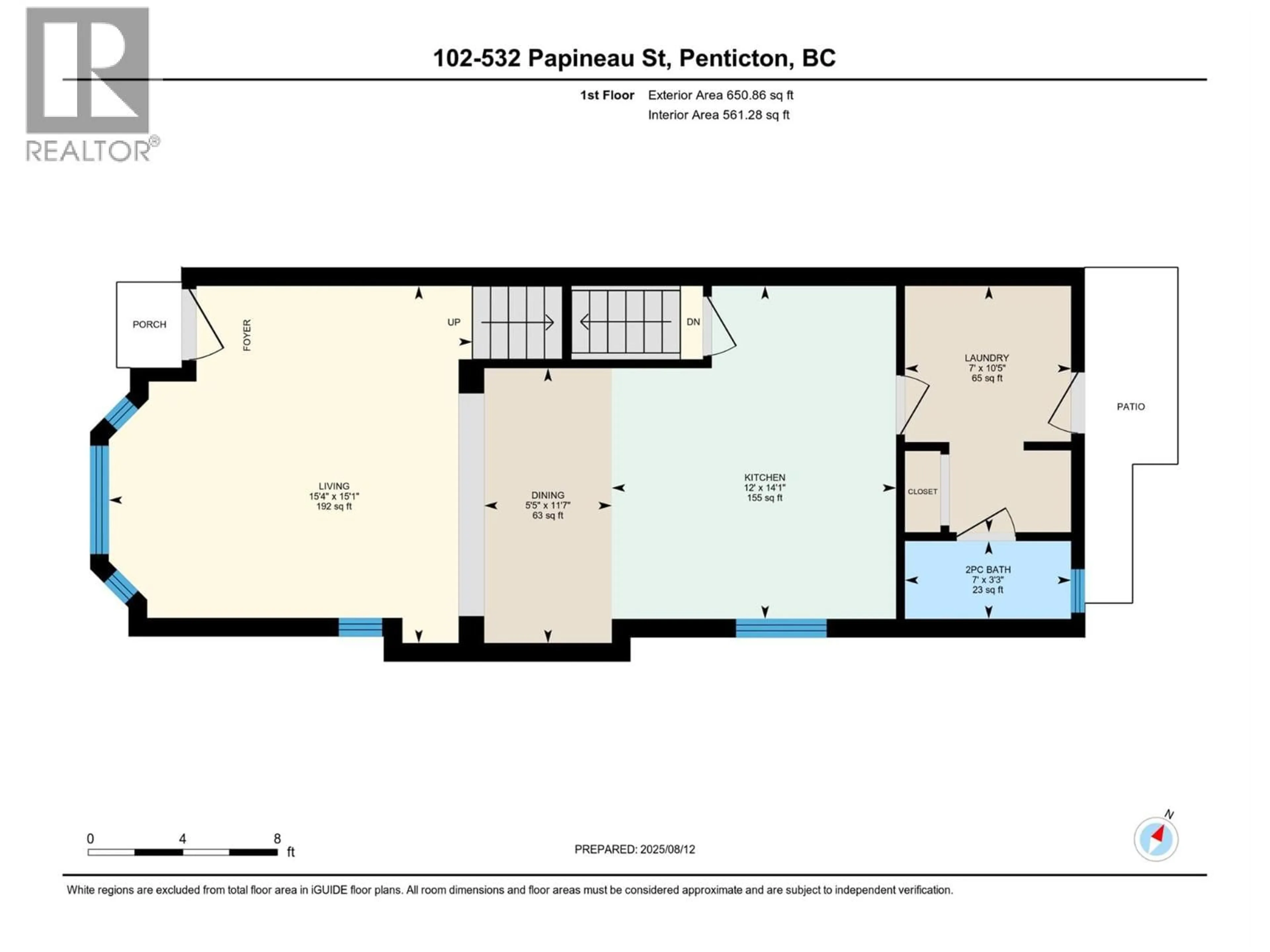 Floor plan for 102 - 532 PAPINEAU STREET, Penticton British Columbia V2A4X5