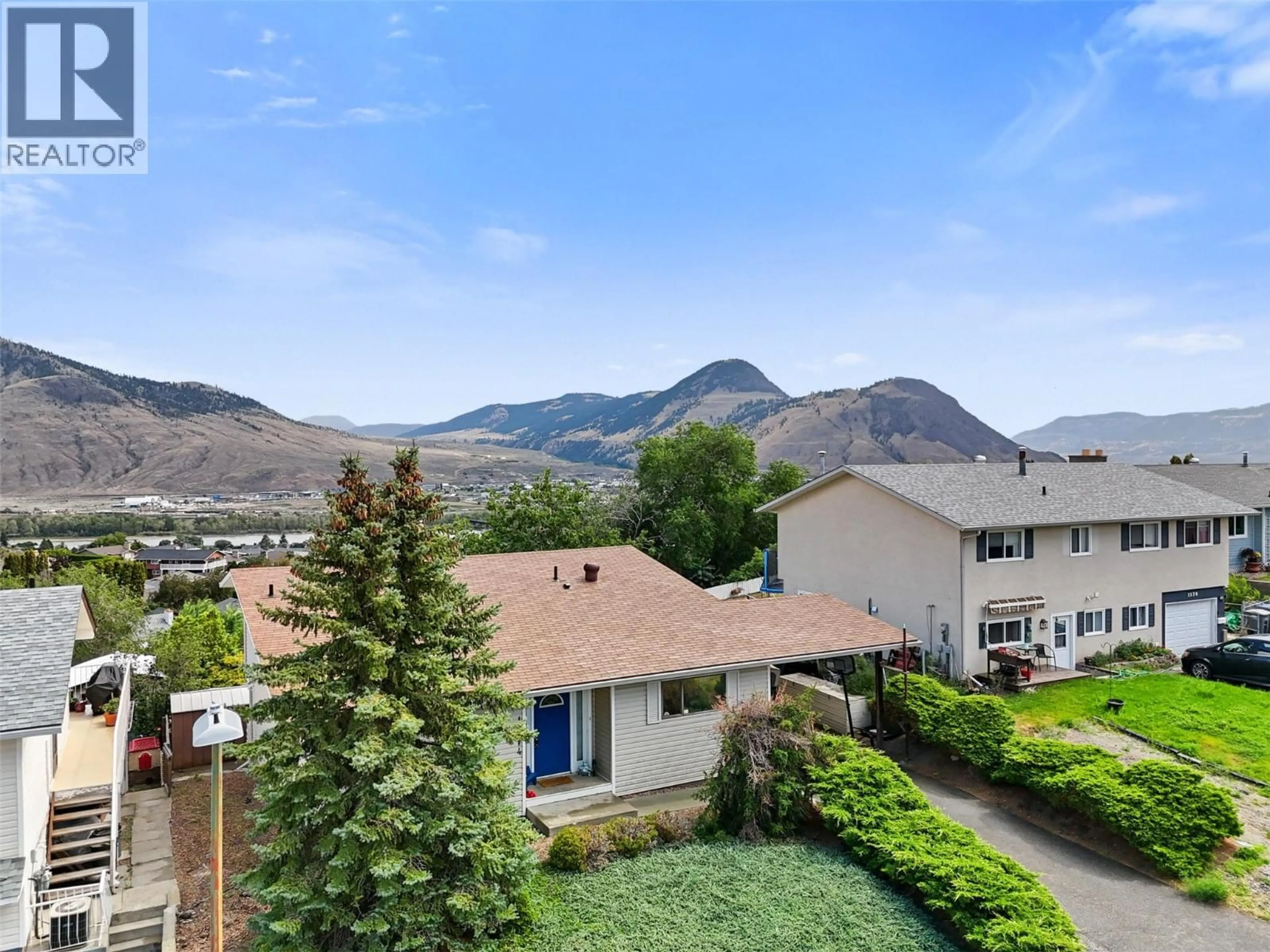 A pic from outside/outdoor area/front of a property/back of a property/a pic from drone, mountain view for 1574 GRIFFIN TERRACE, Kamloops British Columbia V2B7R6