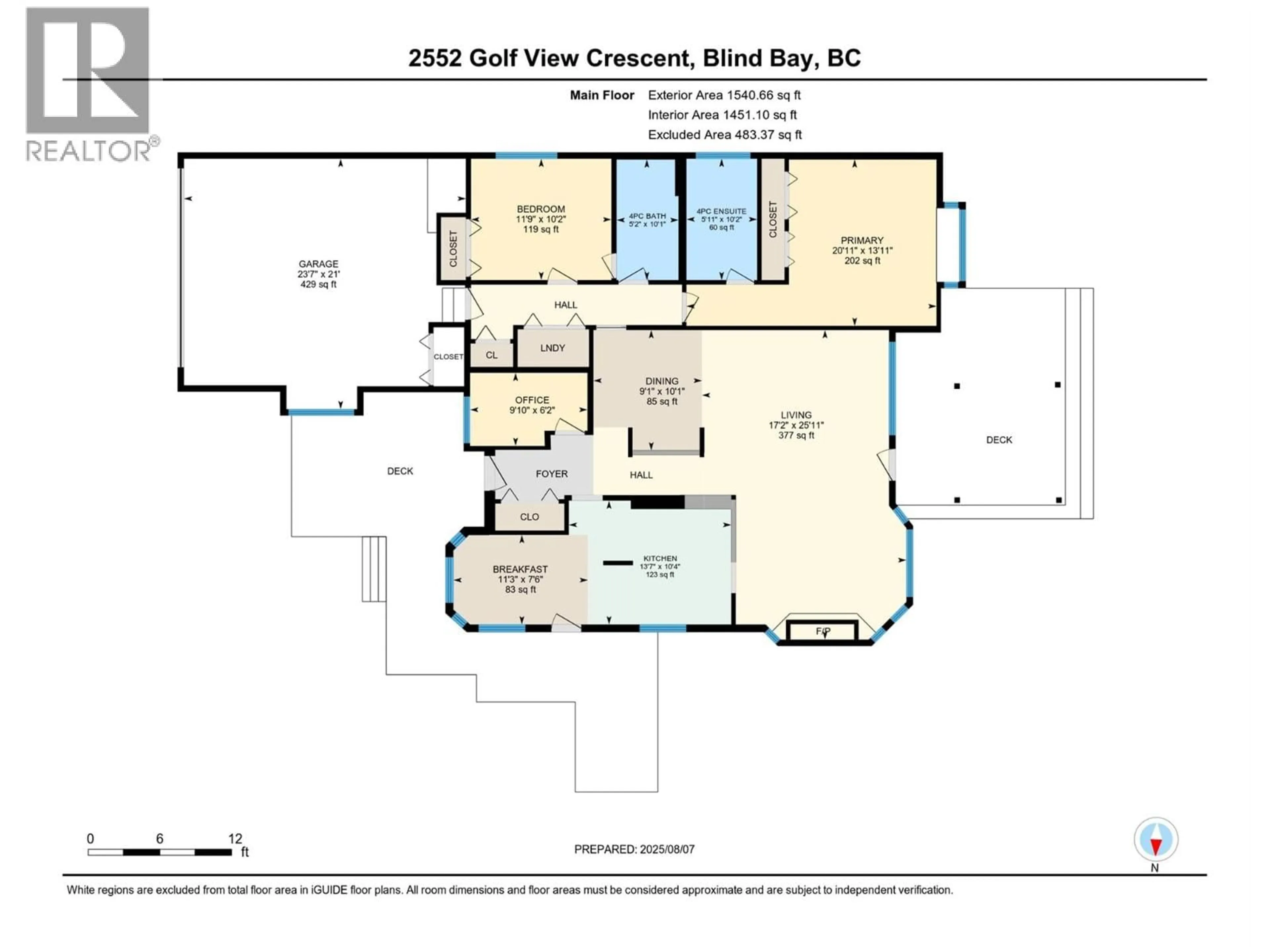 Floor plan for 2552 GOLF VIEW CRESCENT, Blind Bay British Columbia V0E1H2
