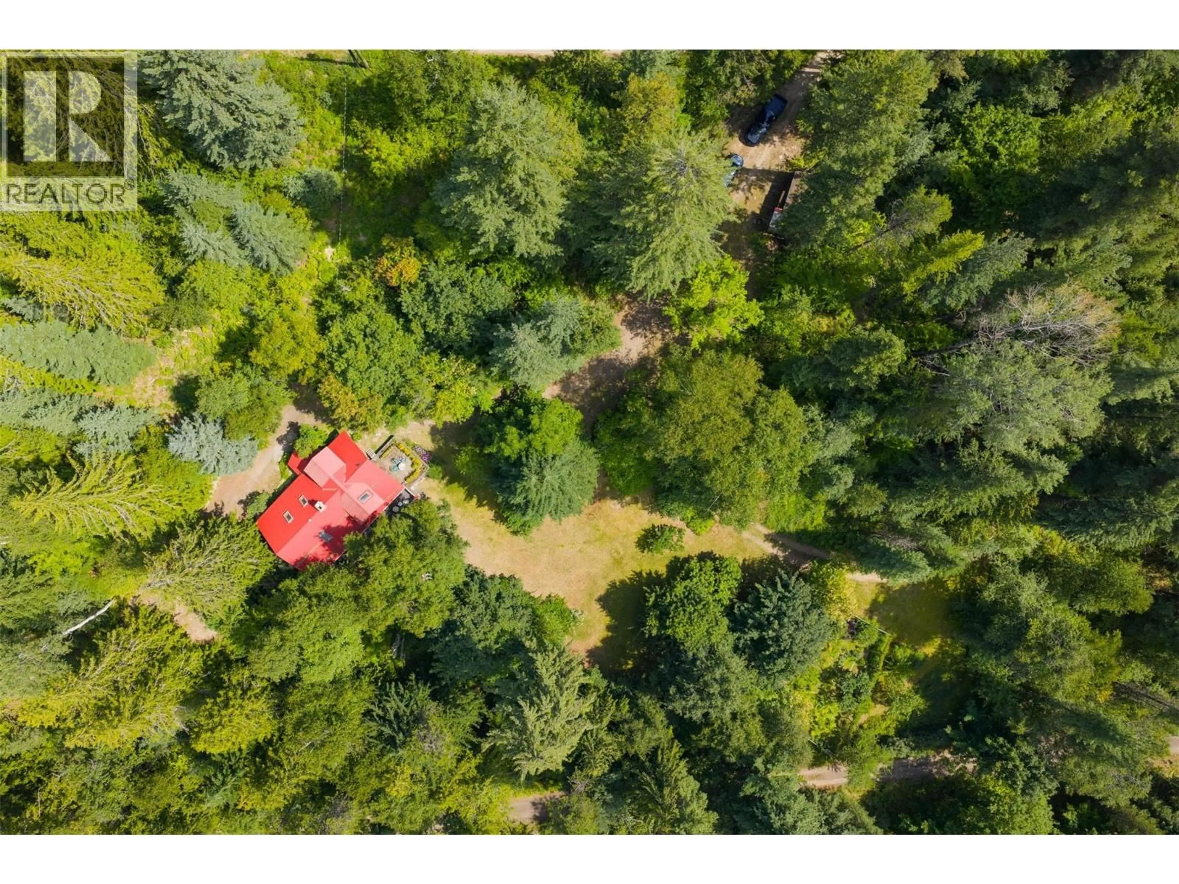 A pic from outside/outdoor area/front of a property/back of a property/a pic from drone, forest/trees view for 1506 HIGHWAY 31A HIGHWAY, New Denver British Columbia V0G1S0
