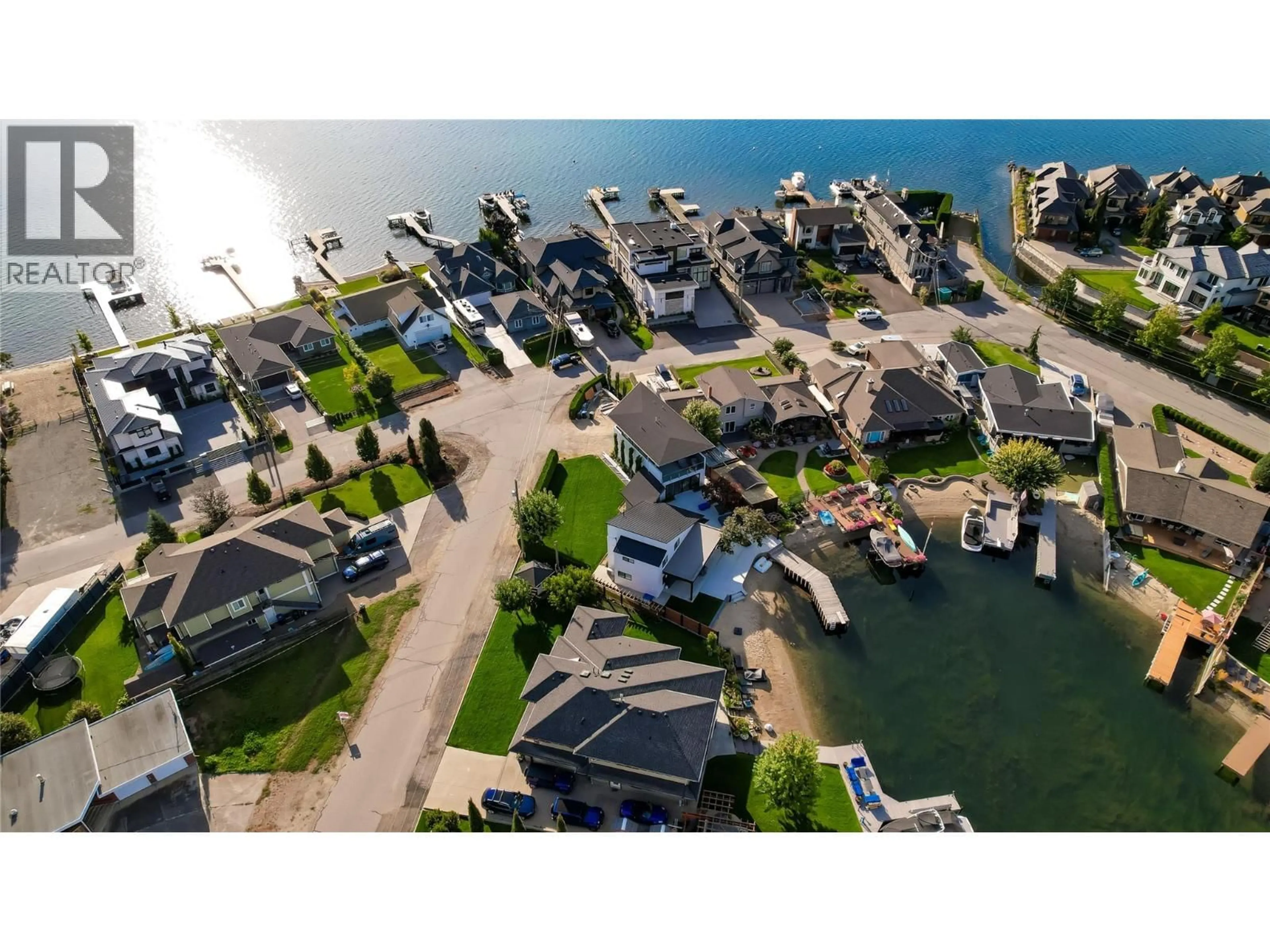 A pic from outside/outdoor area/front of a property/back of a property/a pic from drone, water/lake/river/ocean view for 1350 GREEN BAY ROAD, West Kelowna British Columbia V4T2B6