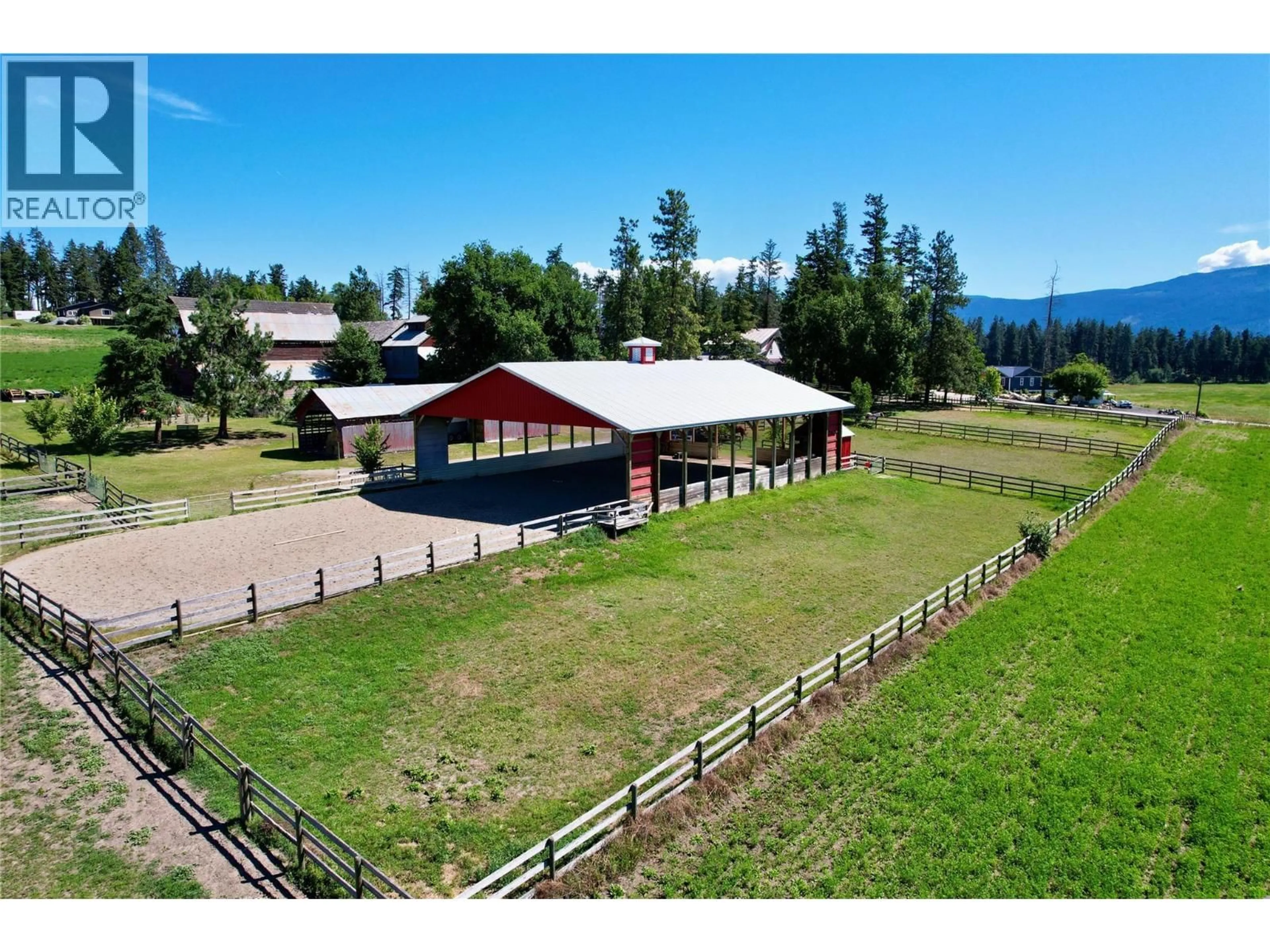 A pic from outside/outdoor area/front of a property/back of a property/a pic from drone, mountain view for 4365 ROUND PRAIRIE ROAD, Armstrong British Columbia V4Y0L1