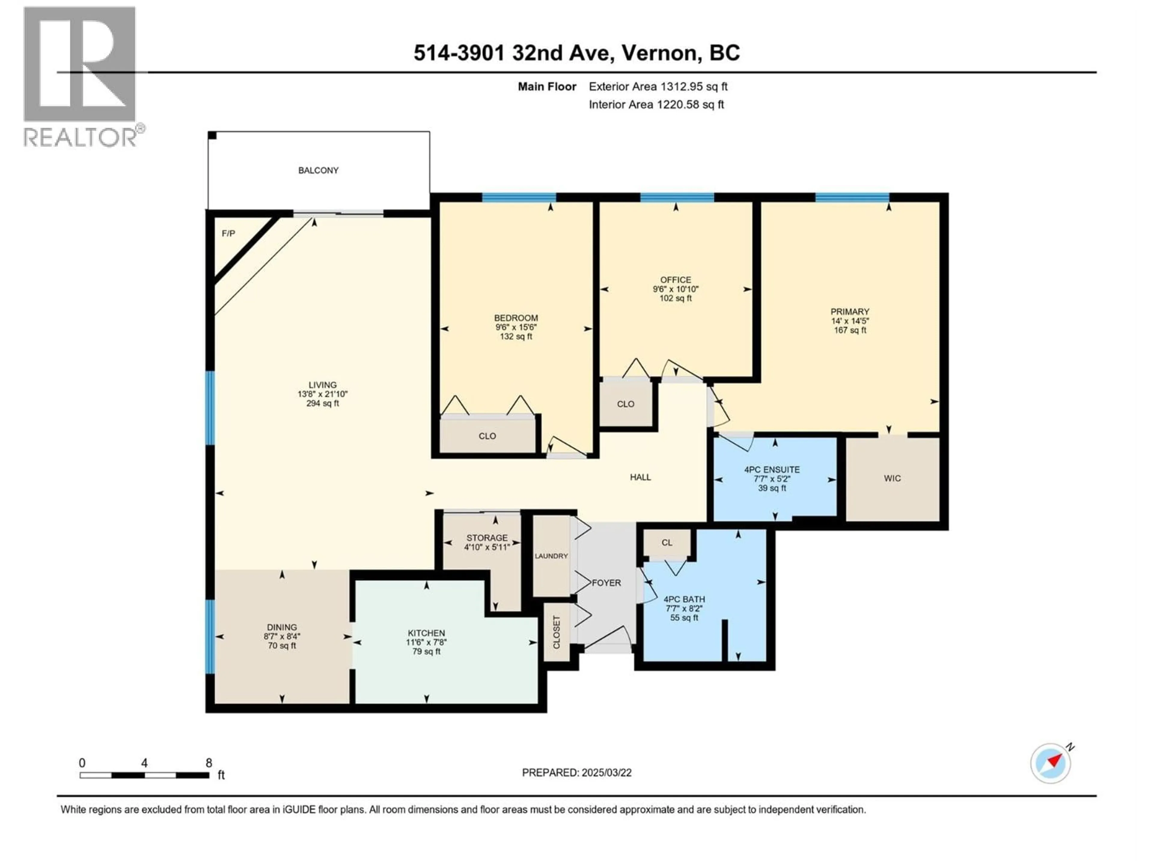 Floor plan for 514 - 3901 32 AVENUE, Vernon British Columbia V1T3M8