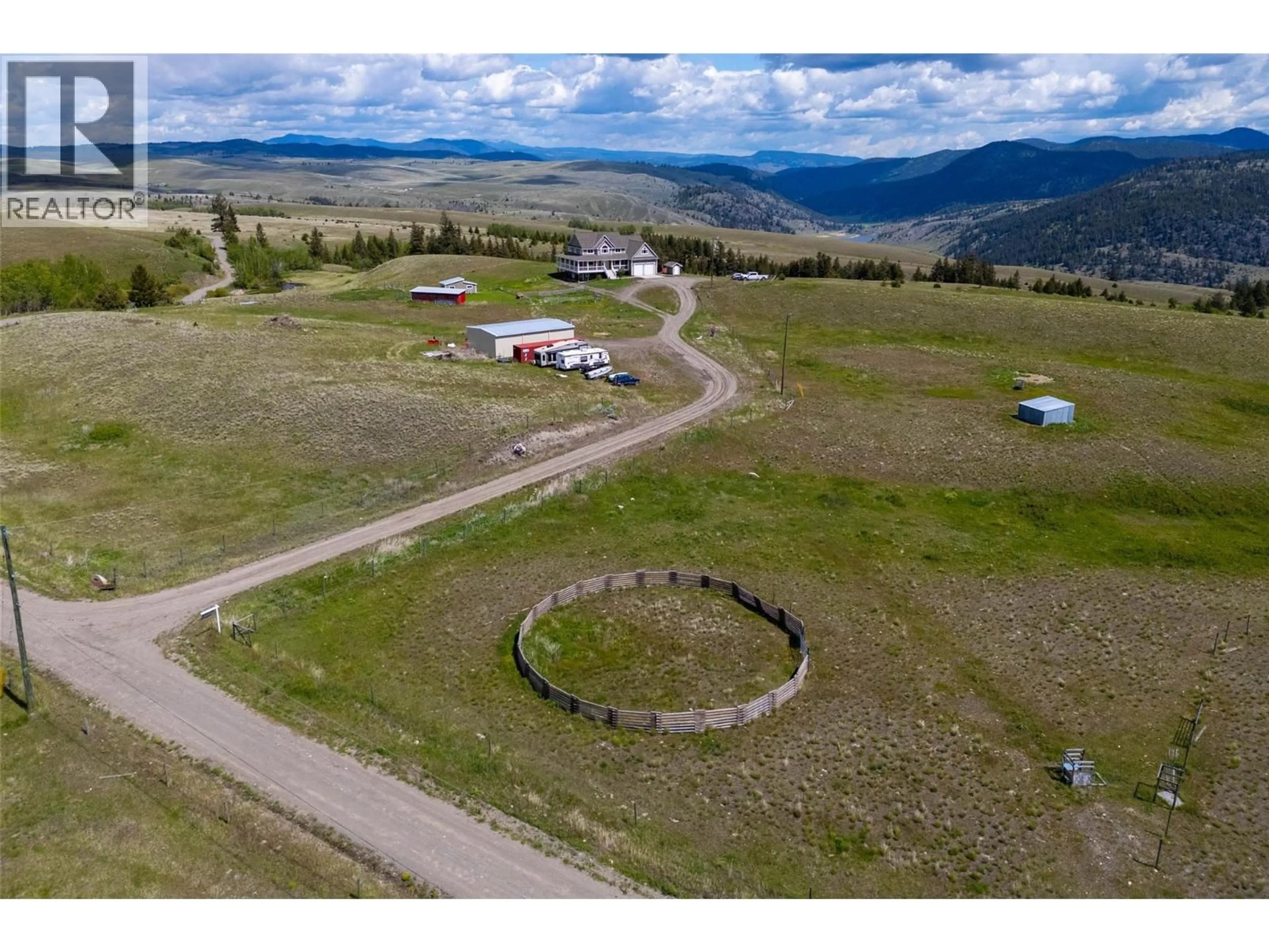 A pic from outside/outdoor area/front of a property/back of a property/a pic from drone, mountain view for 4860 JACKSON ROAD, Kamloops British Columbia V2H1T7
